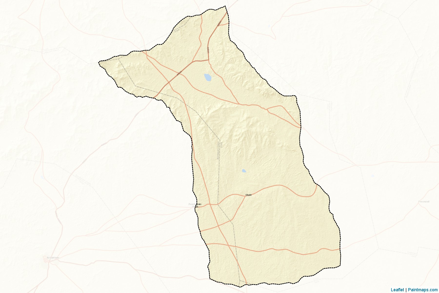 Muestras de recorte de mapas O'lziit (Övörhangay)-2