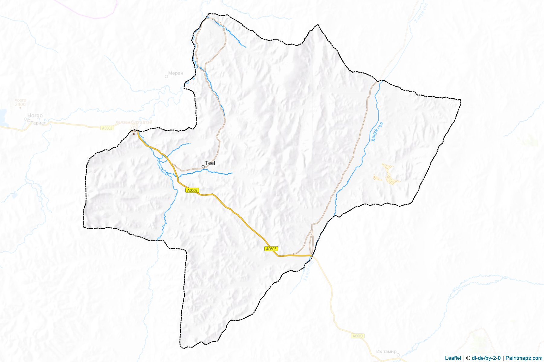 Muestras de recorte de mapas O'ndor-Ulaan (Arhangay)-1