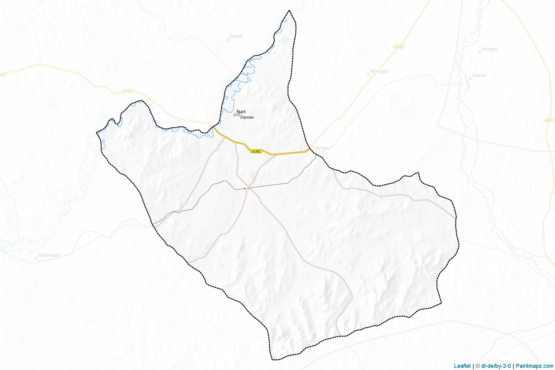 Muestras de recorte de mapas Orxon (Selenge)-1