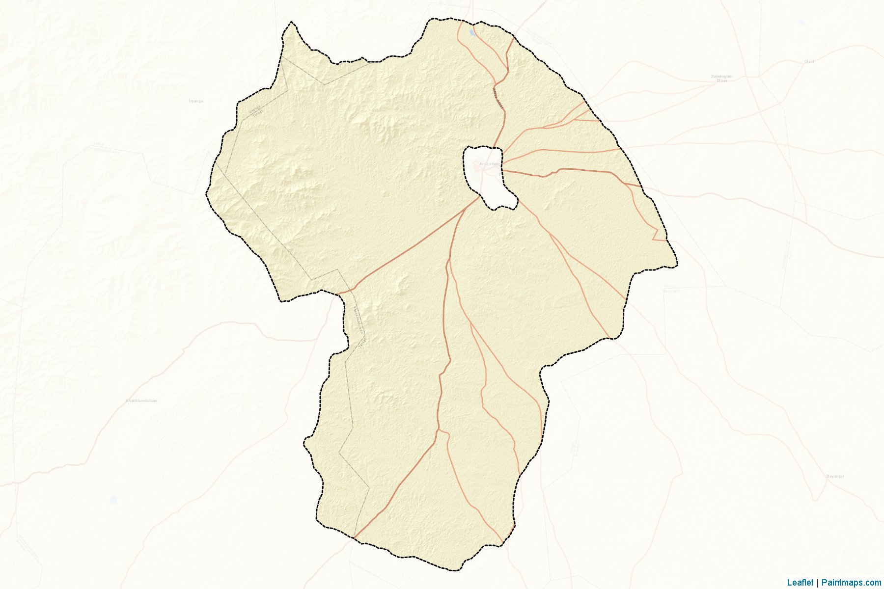 Muestras de recorte de mapas Taragt (Övörhangay)-2