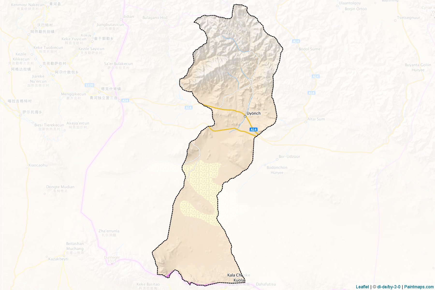 Muestras de recorte de mapas U'yench (Hovd)-1