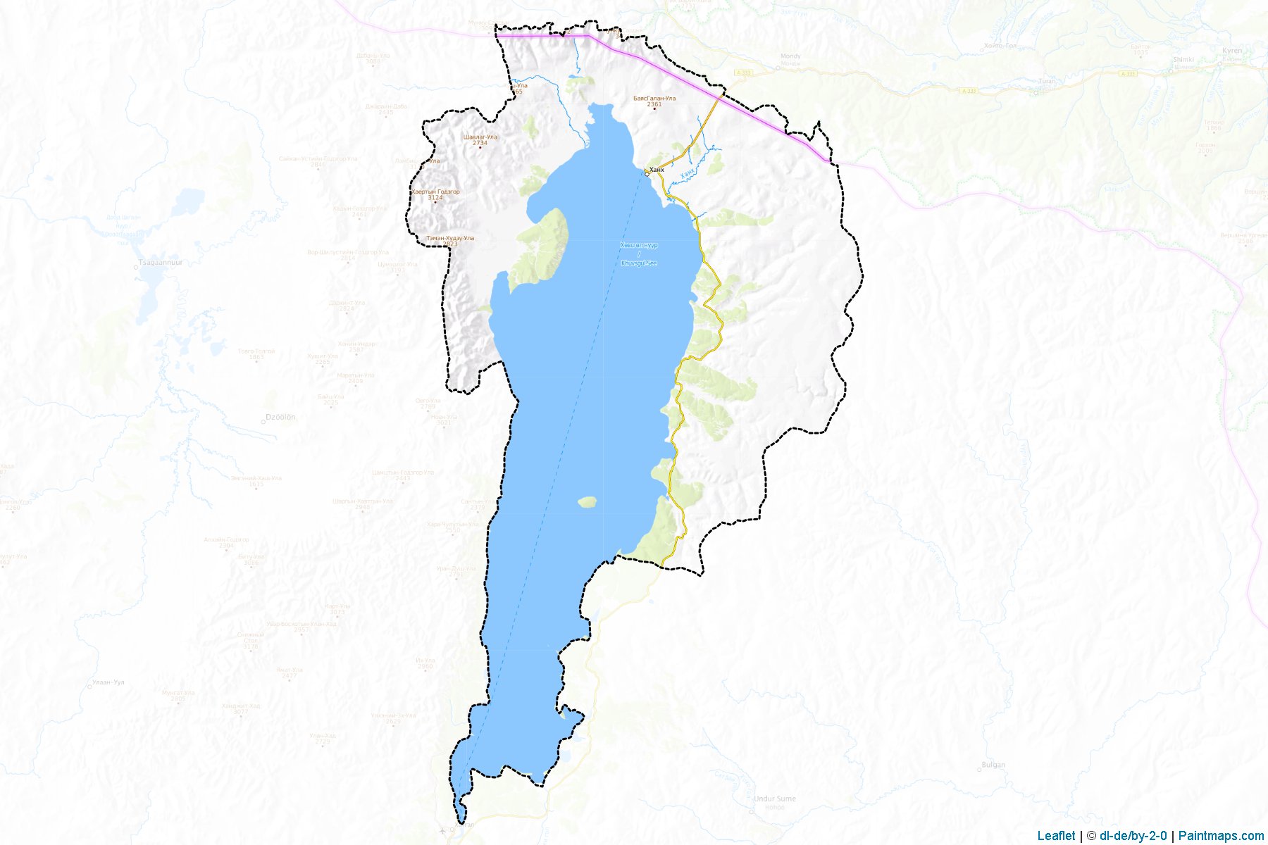 Muestras de recorte de mapas Xanx (Hövsgöl)-1