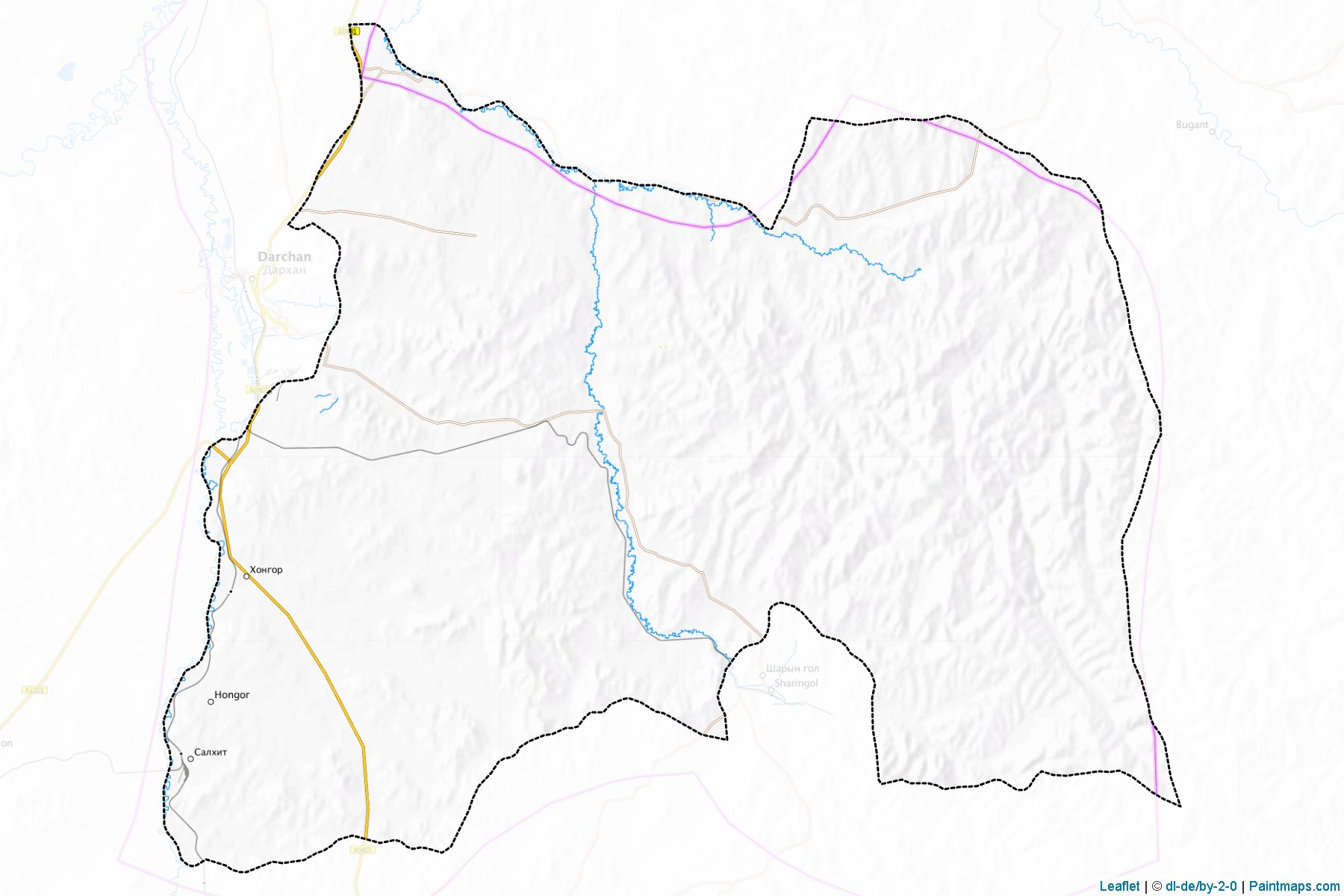 Muestras de recorte de mapas Xongor (Darhan-Uul)-1