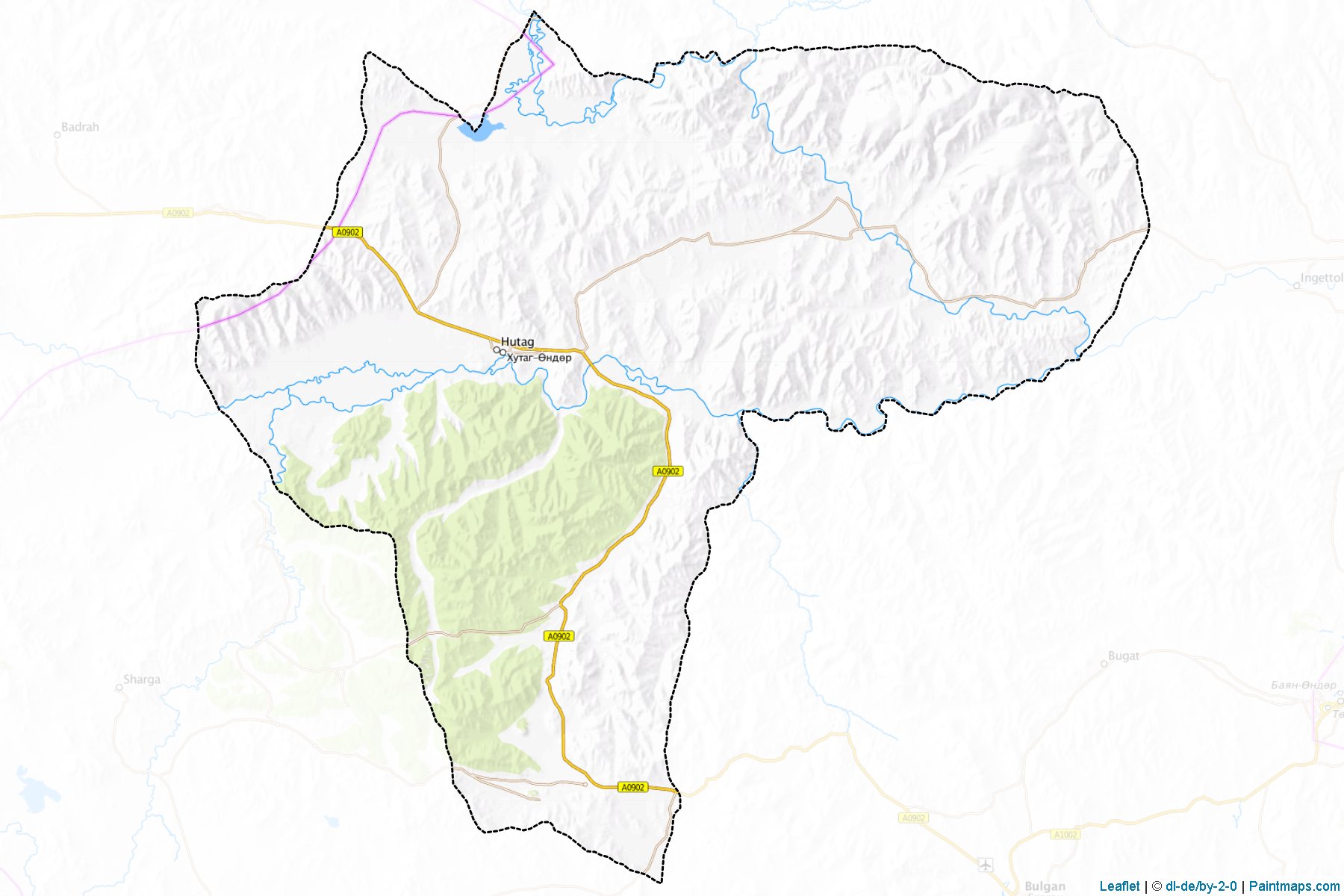 Muestras de recorte de mapas Xutag-O'ndor (Bulgan)-1