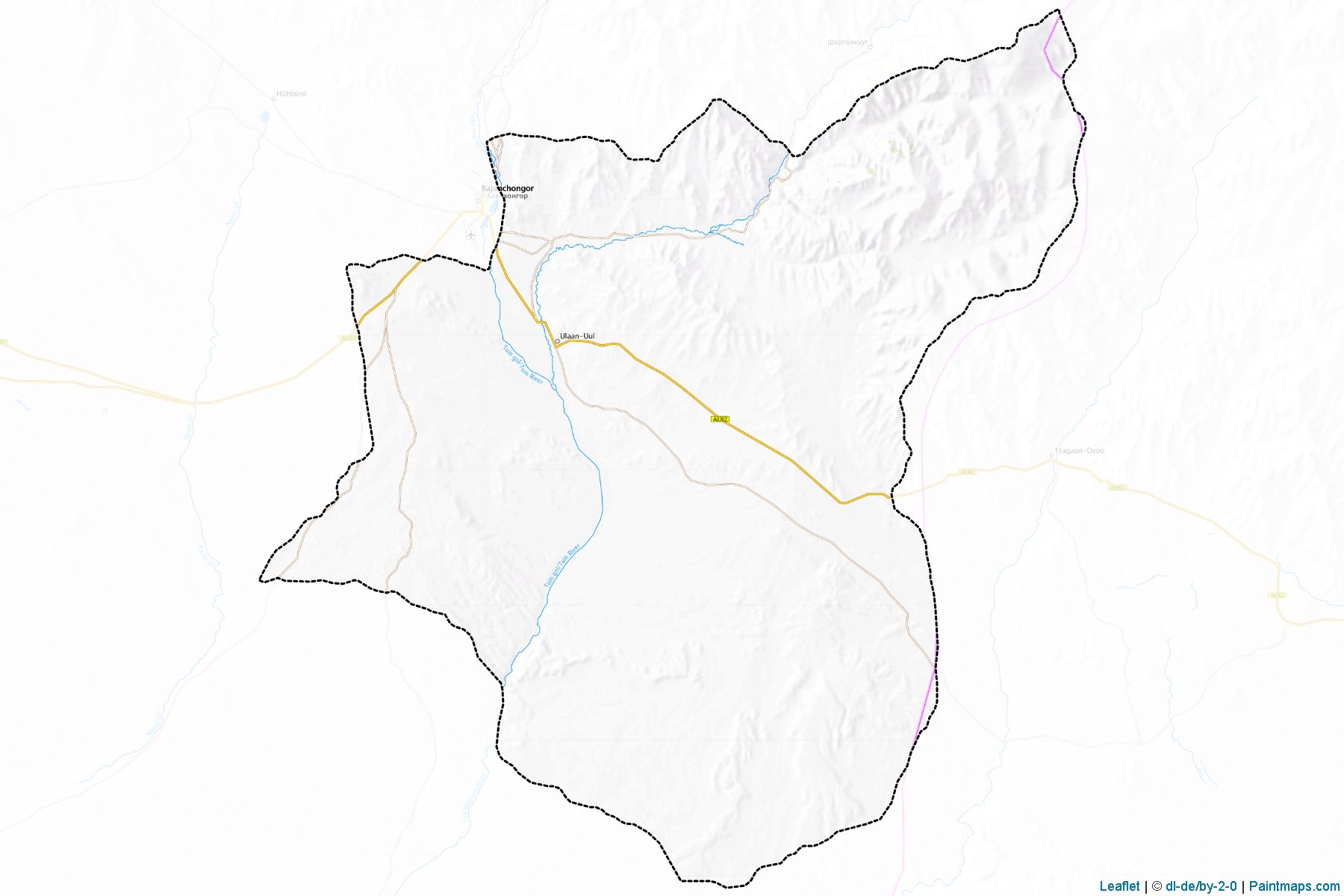 Muestras de recorte de mapas O'lziit (Bayanhongor)-1