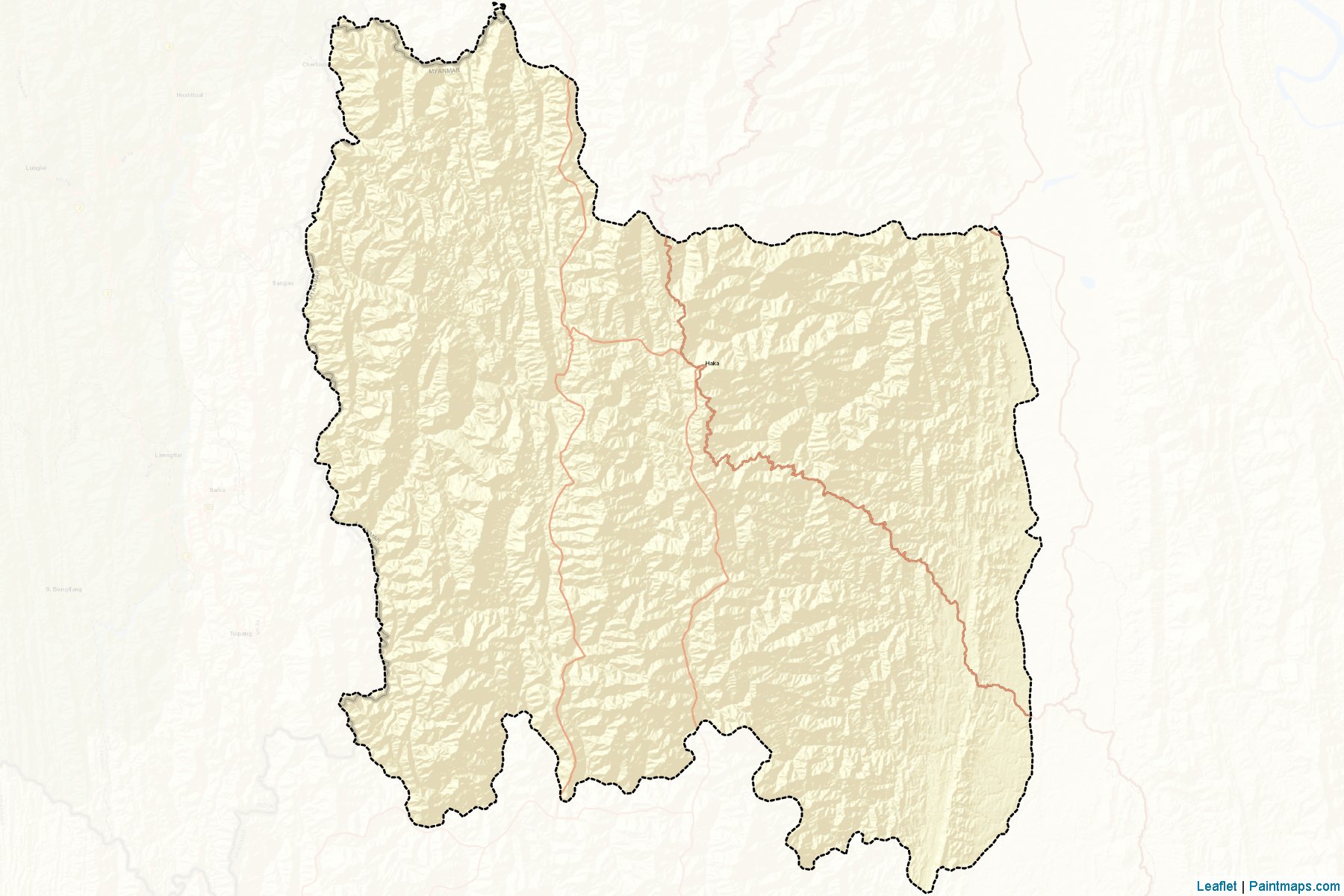 Hakha (Chin State) Map Cropping Samples-2