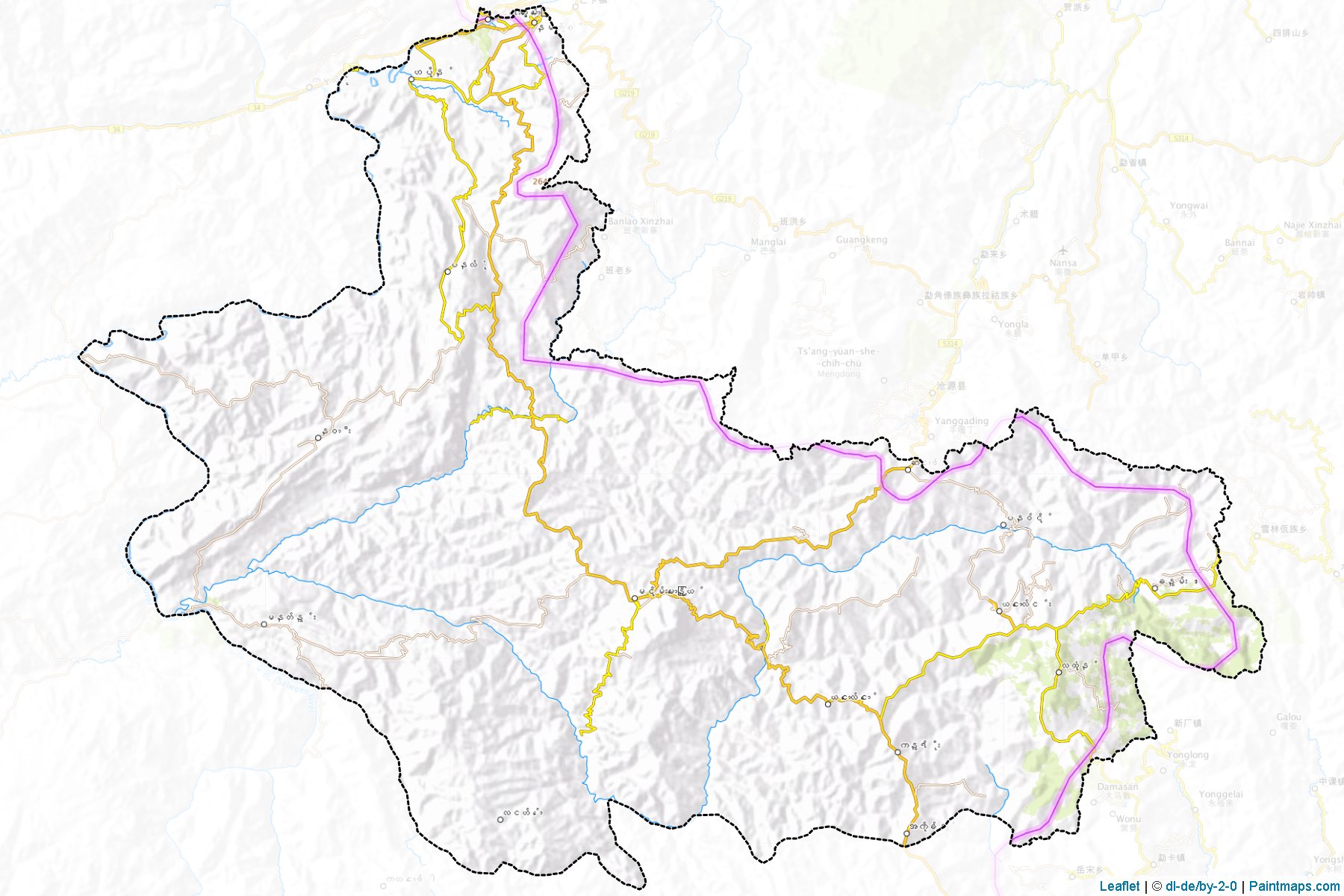 Hopang (Shan State) Haritası Örnekleri-1