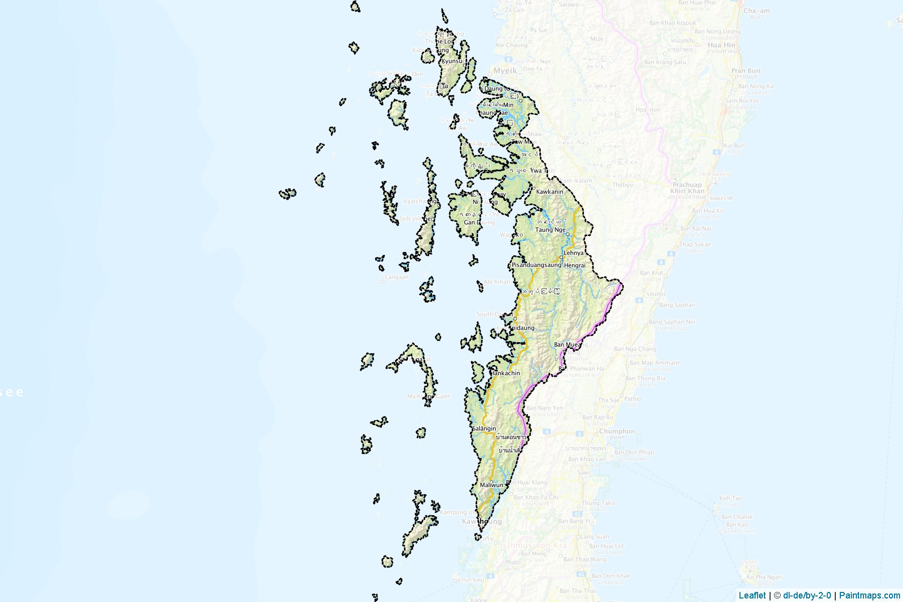 Kawthoung (Tanintharyi Region) Haritası Örnekleri-1