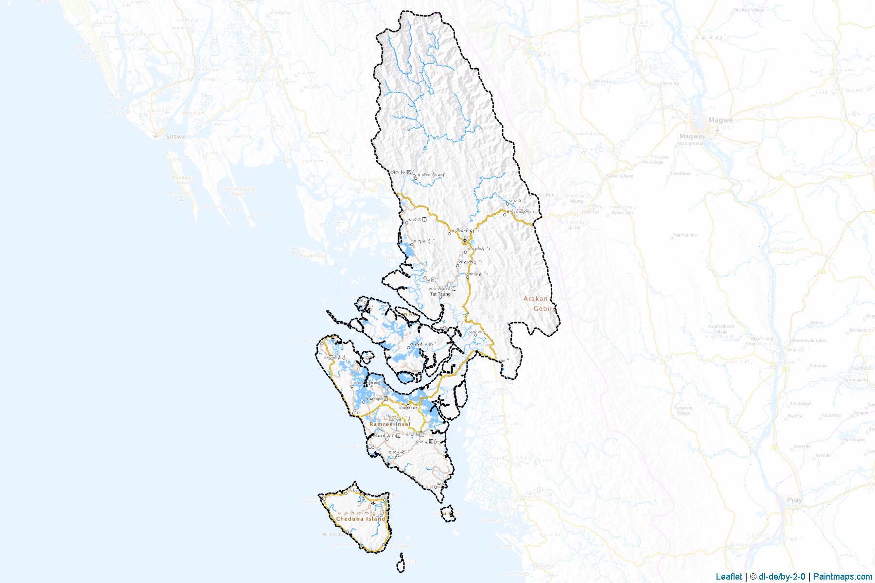 Muestras de recorte de mapas Kyaukpyu (Rakhine)-1