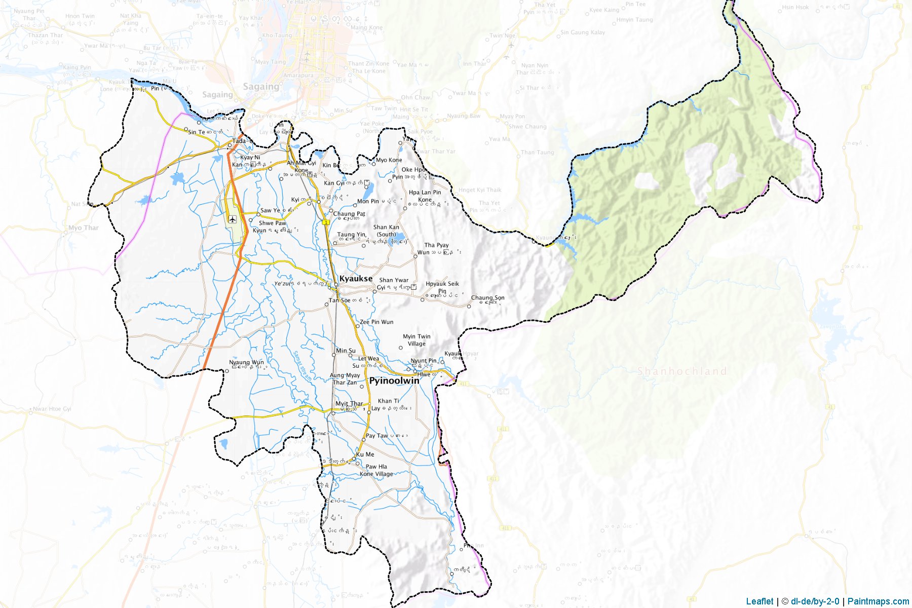 Kyaukse (Mandalay Bölgesi) Haritası Örnekleri-1