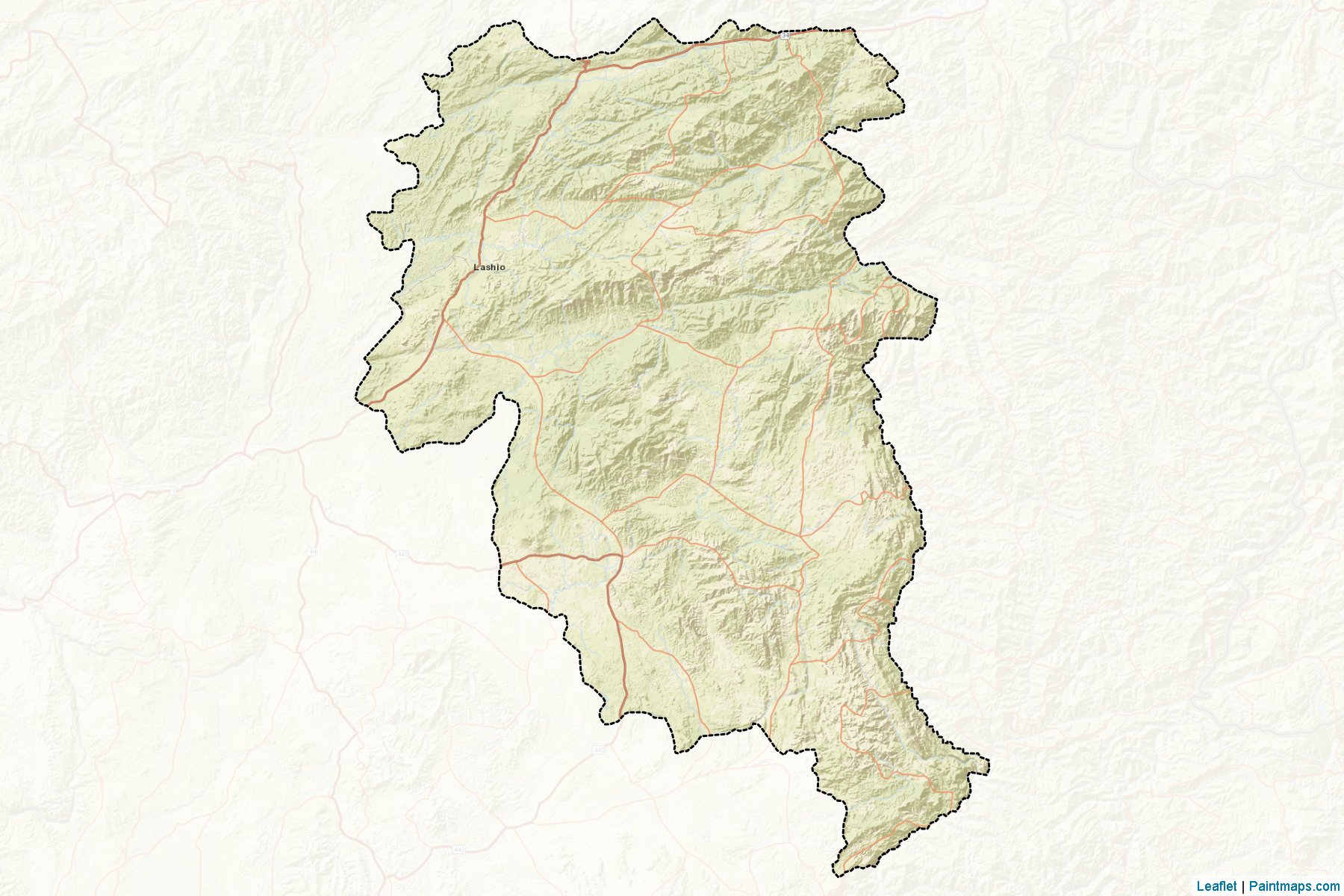 Muestras de recorte de mapas Lashio (Shan)-2