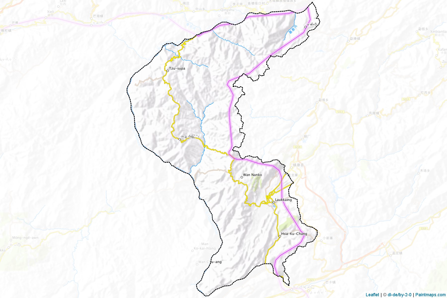 Laukkaing (Shan State) Haritası Örnekleri-1