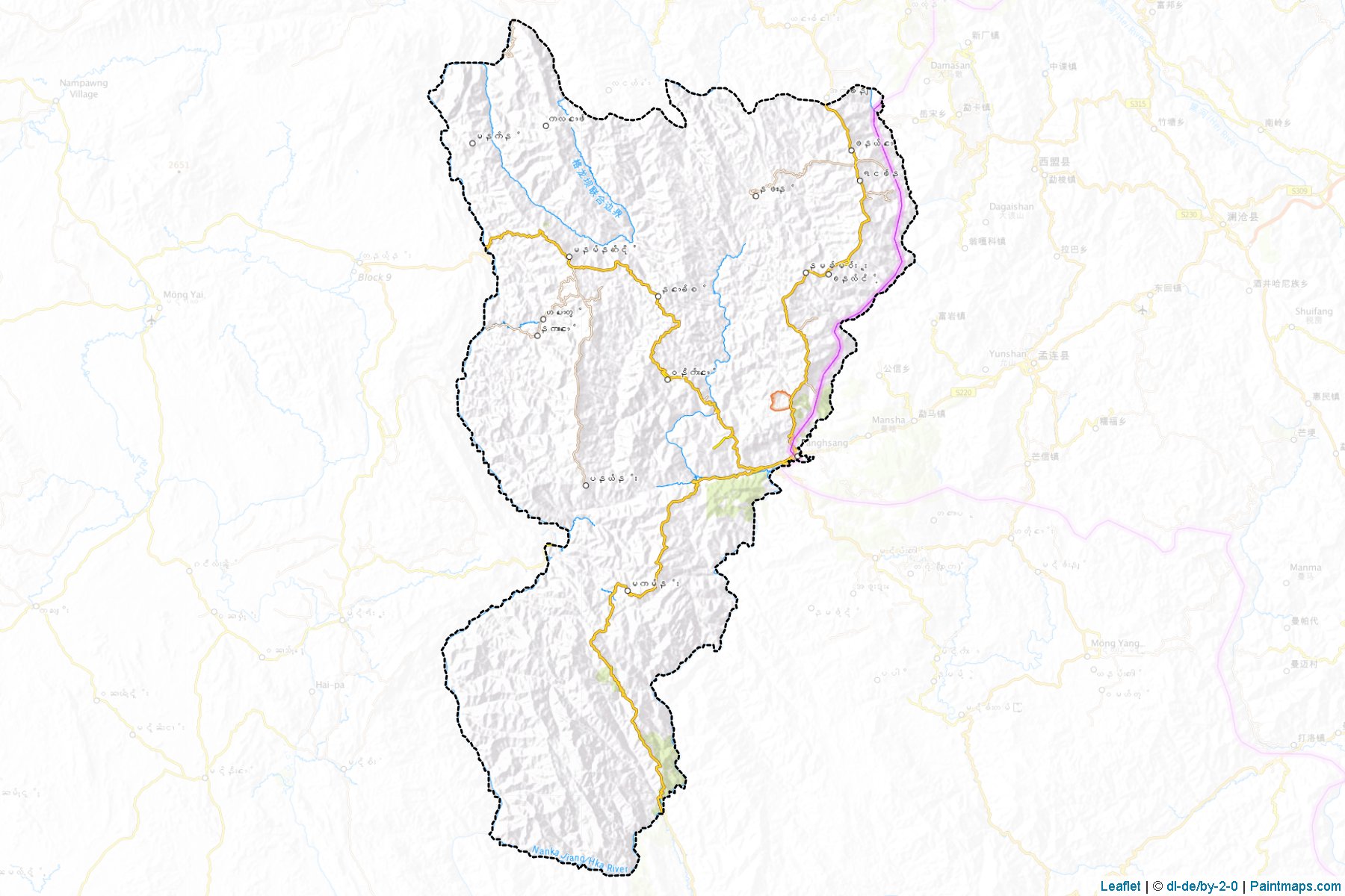 Muestras de recorte de mapas Matman (Shan)-1