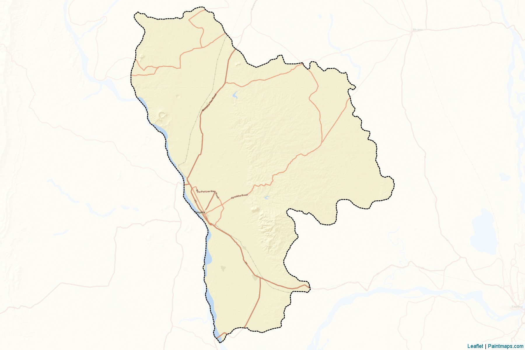 Muestras de recorte de mapas Monywa (Sagaing)-2