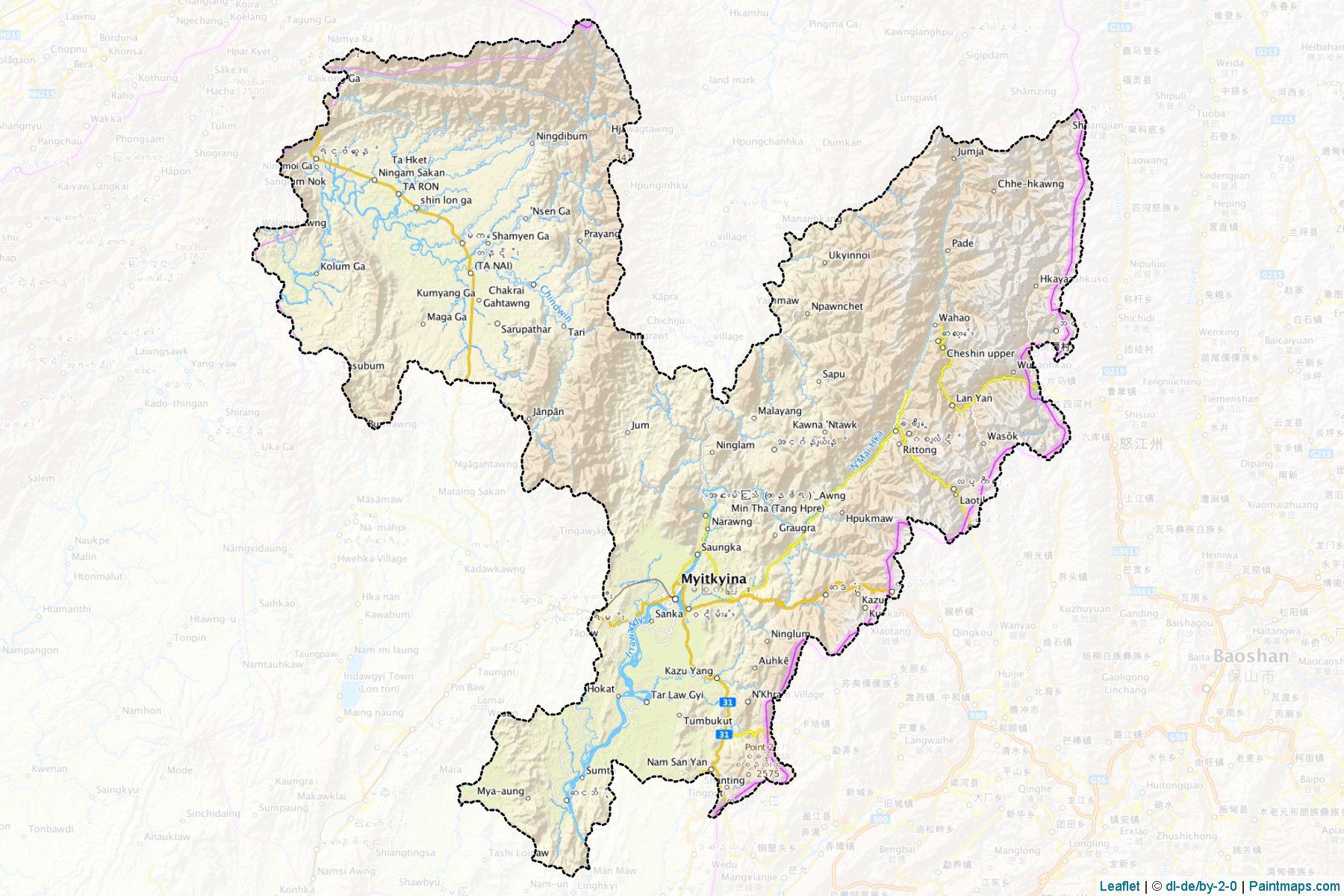 Myitkyina (Kachin Eyaleti) Haritası Örnekleri-1