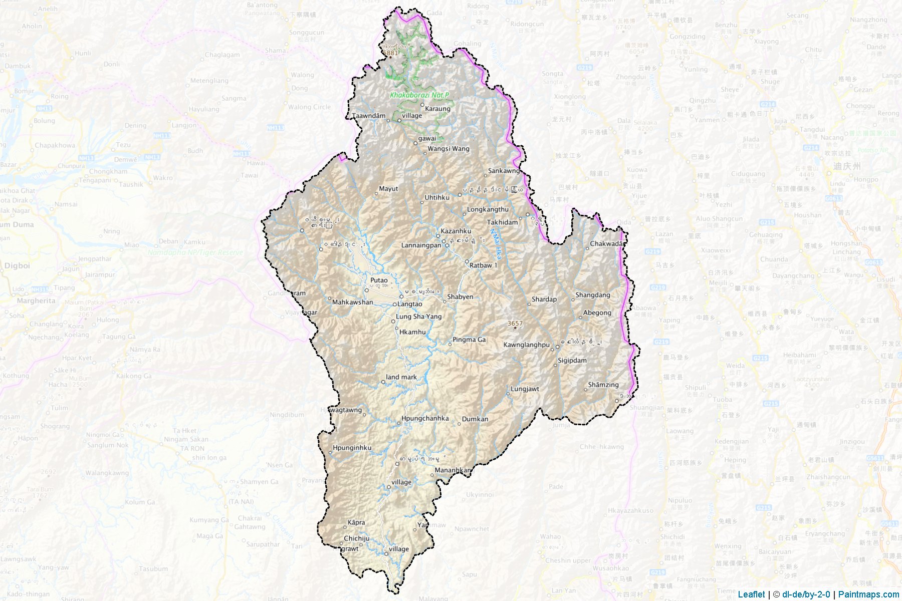 Puta-O (Kachin Eyaleti) Haritası Örnekleri-1