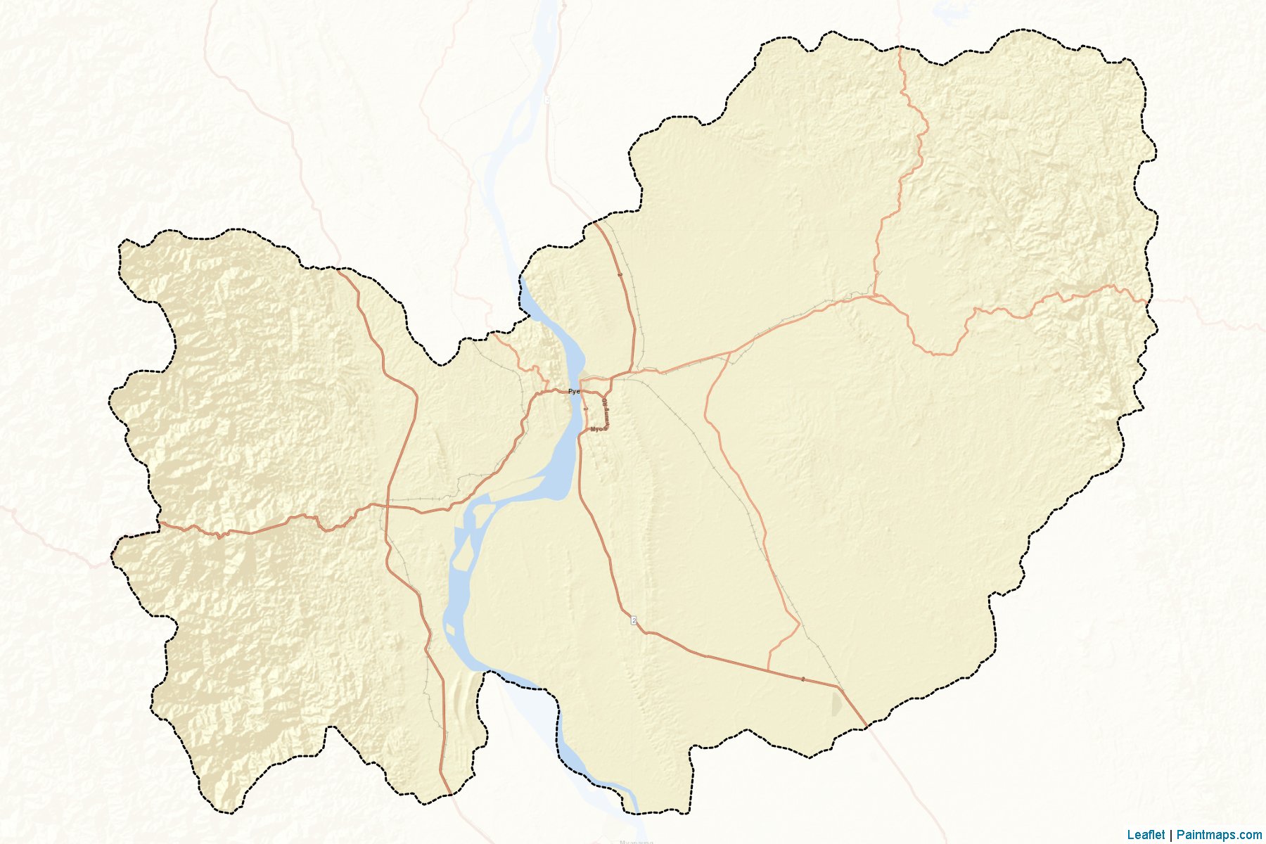 Muestras de recorte de mapas Pyay (Bago)-2