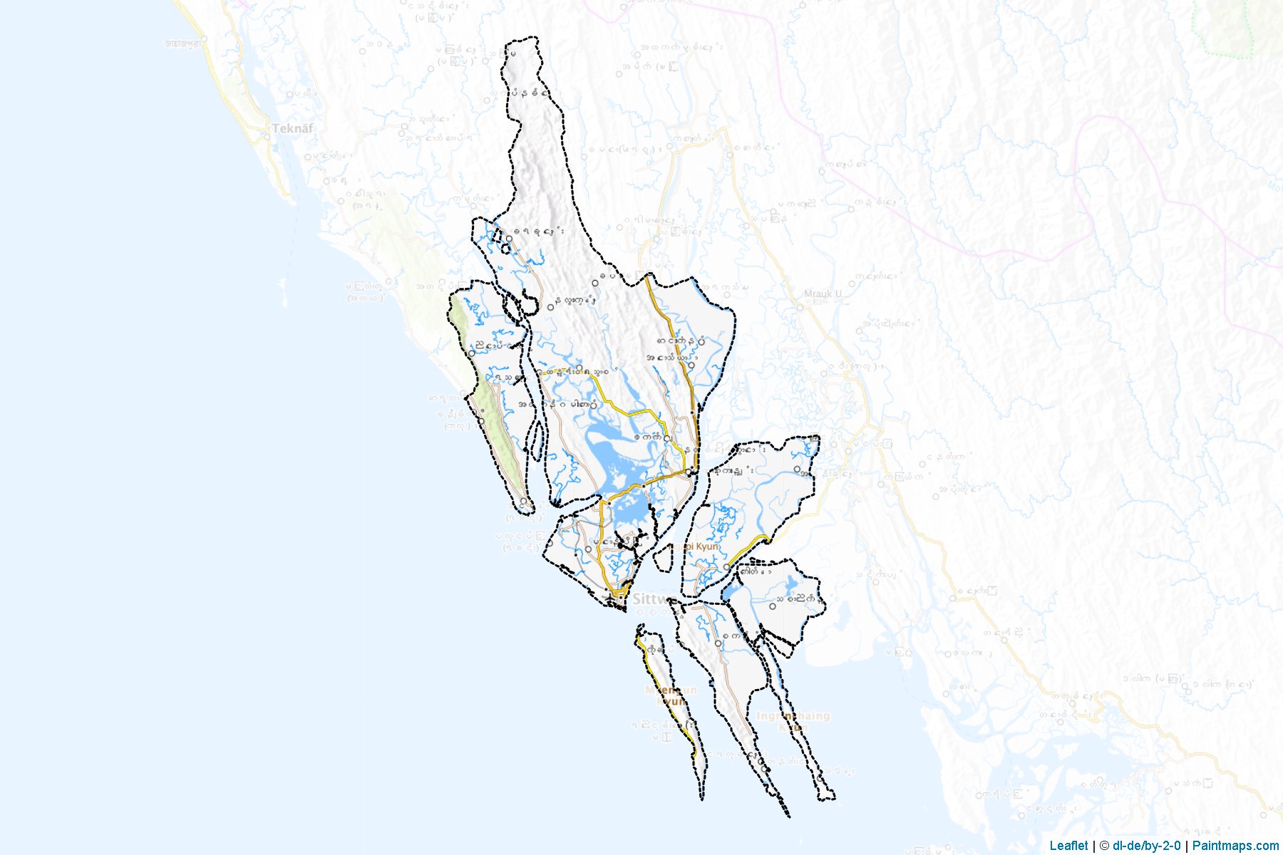 Sittwe (Rakhine Eyaleti) Haritası Örnekleri-1