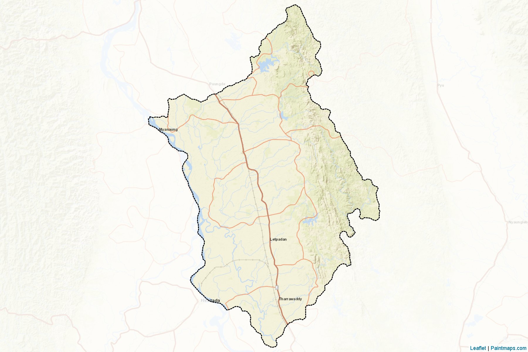 Muestras de recorte de mapas Thayarwady (Bago)-2