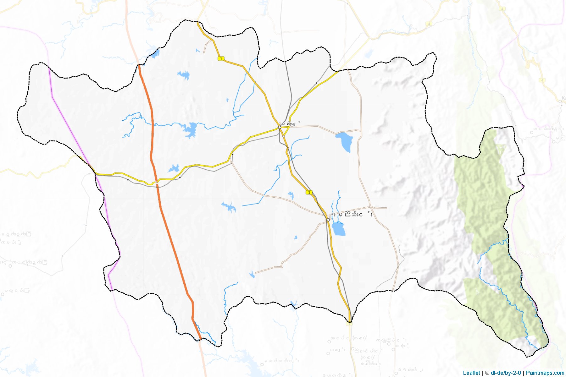 Muestras de recorte de mapas Yamethin (Mandalay)-1