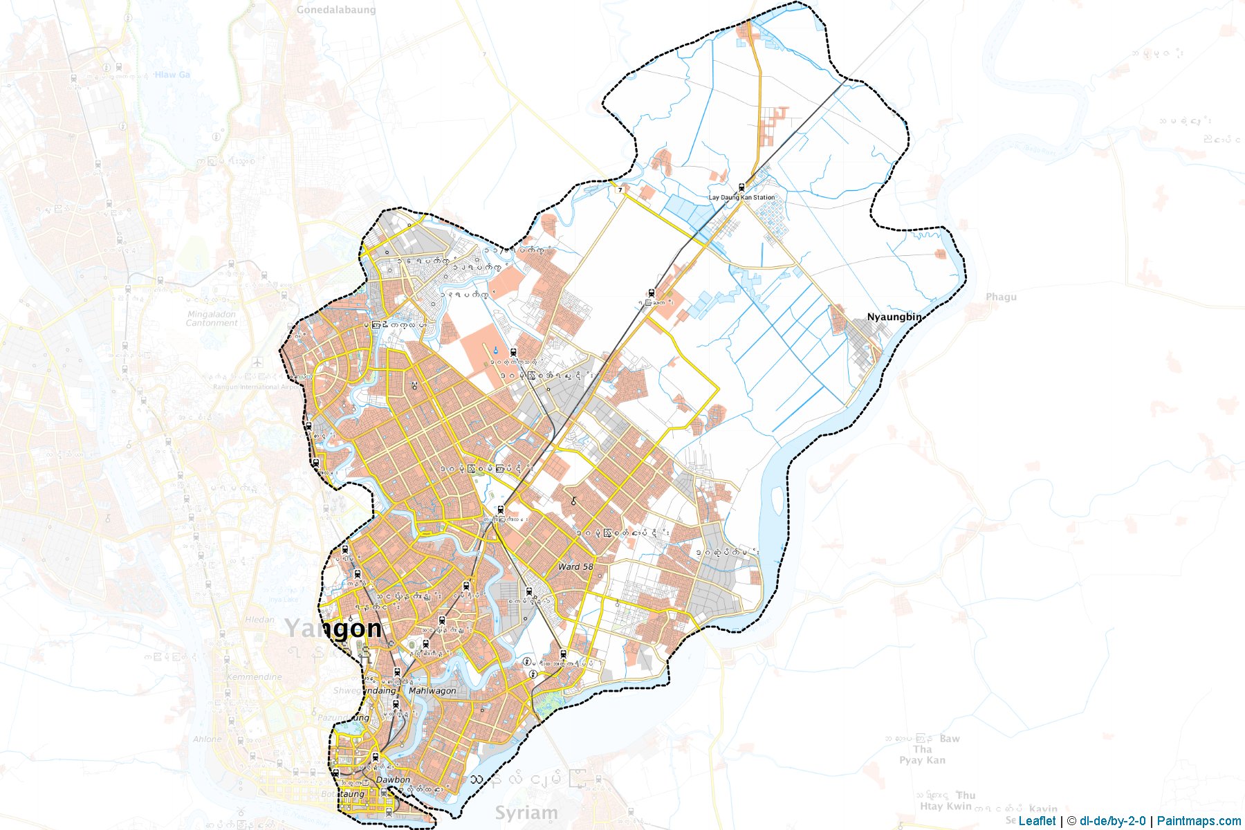 Yangon East (Yangon) Map Cropping Samples-1