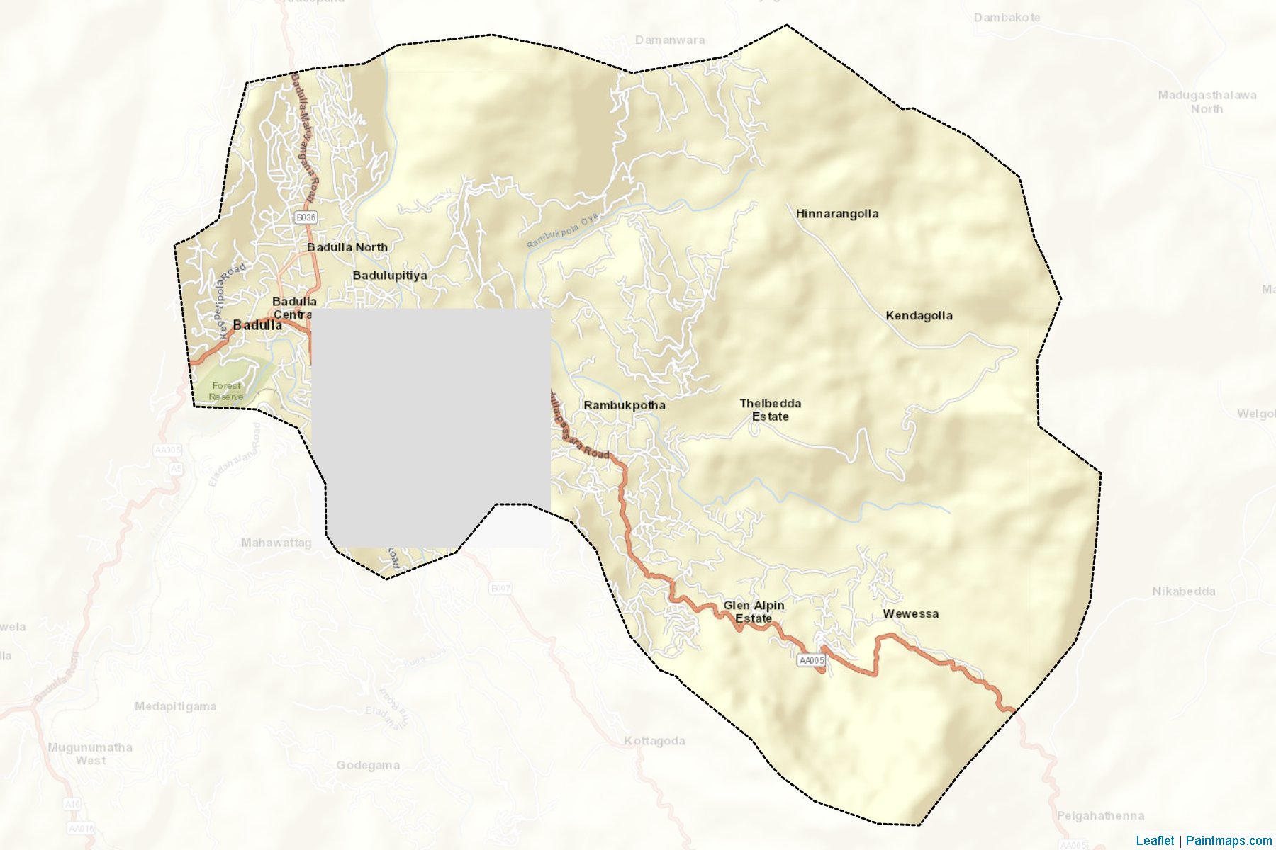 Muestras de recorte de mapas Badulla (Badulla)-2