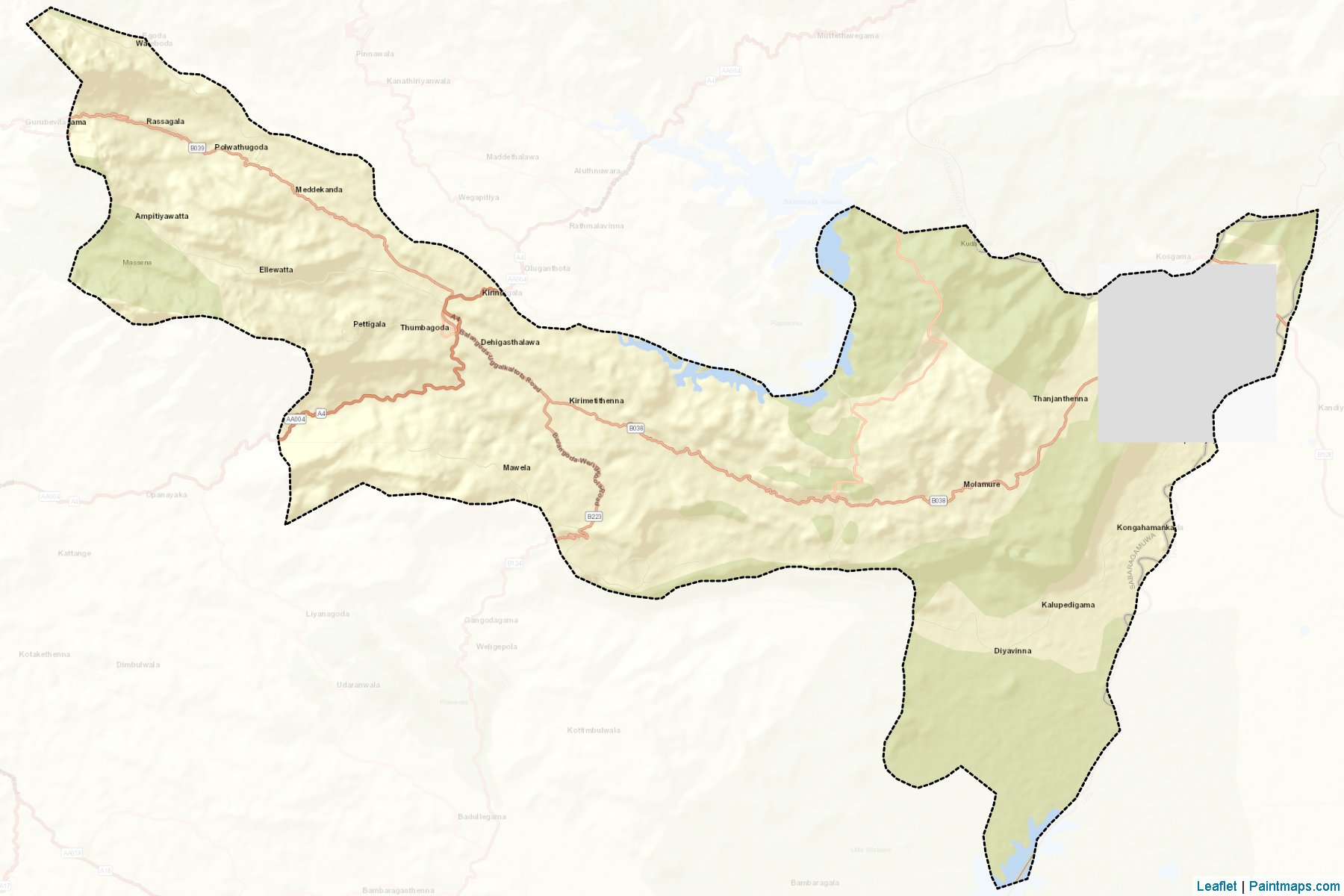 Muestras de recorte de mapas Balangoda (Ratnapura)-2