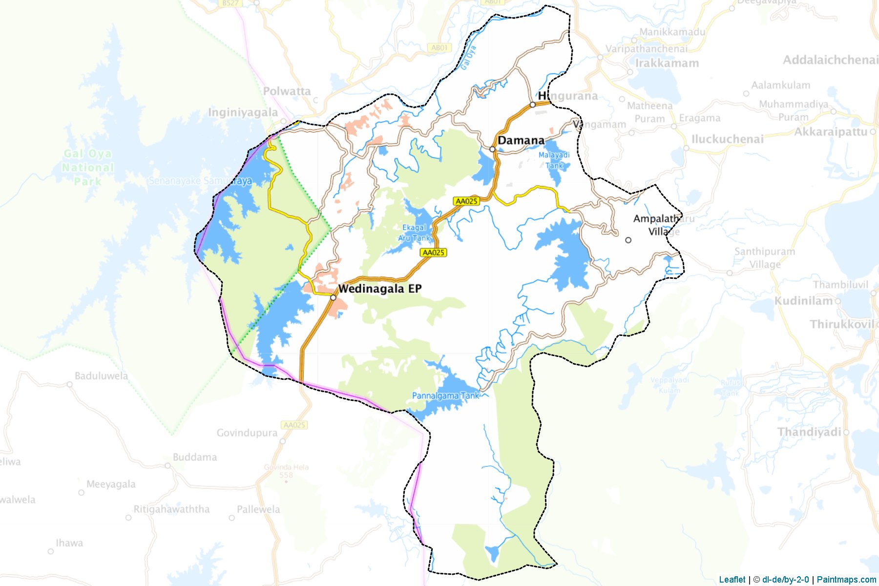 Muestras de recorte de mapas Damana (Ampāra)-1