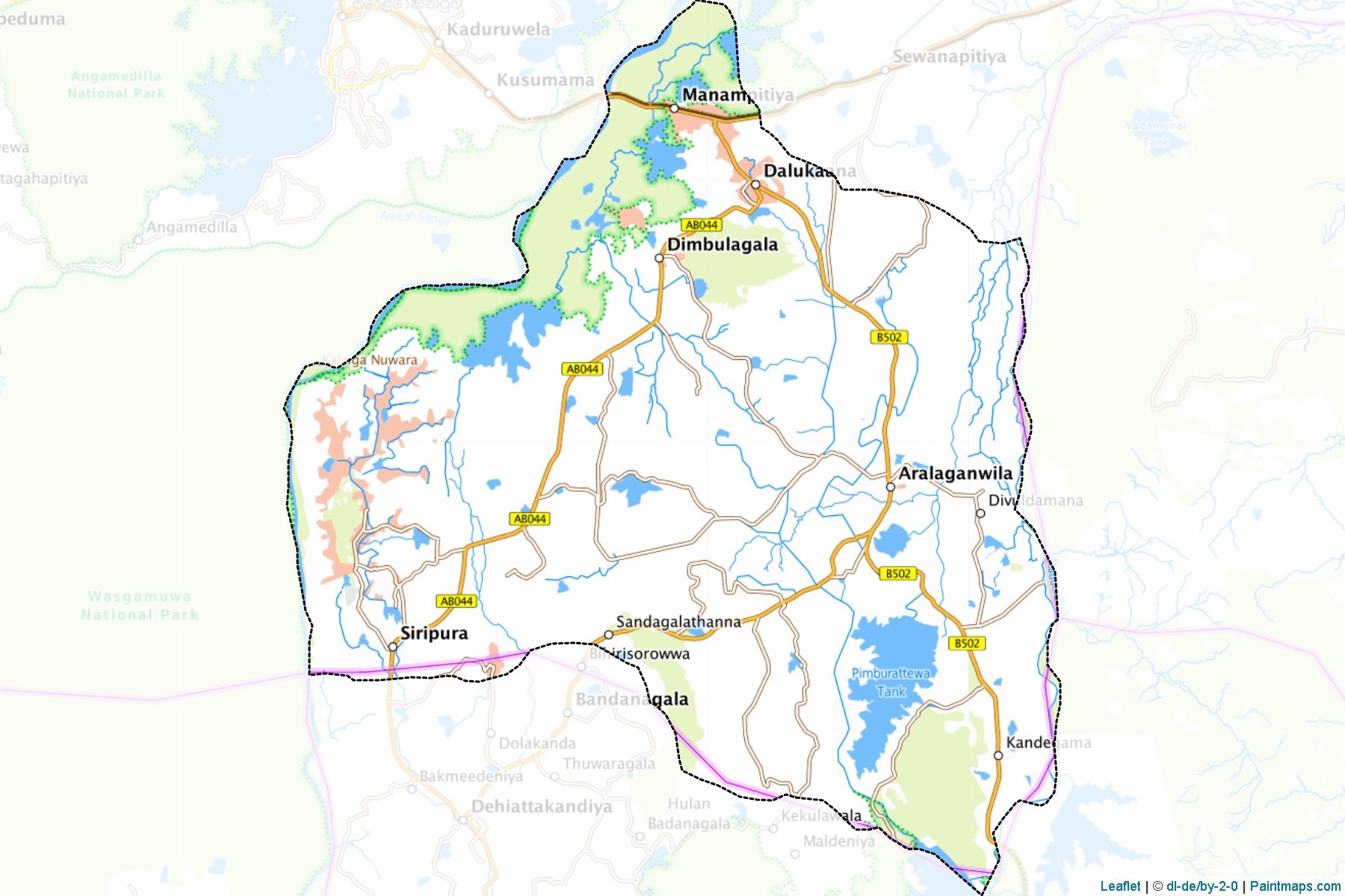 Muestras de recorte de mapas Dimbulagala (Pŏḷŏnnaruva)-1