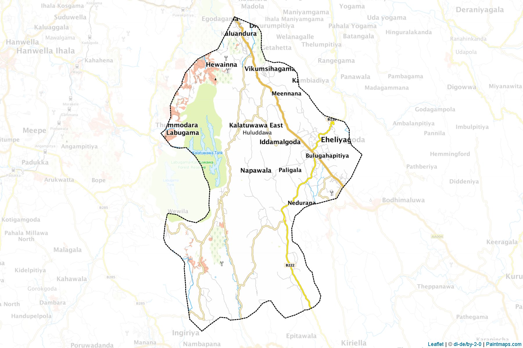 Muestras de recorte de mapas Eheliyagoda (Ratnapura)-1