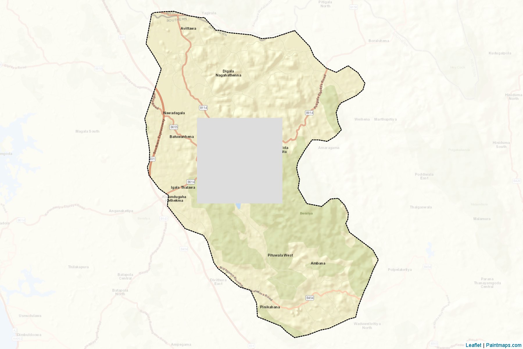 Muestras de recorte de mapas Elpitiya (Gālla)-2