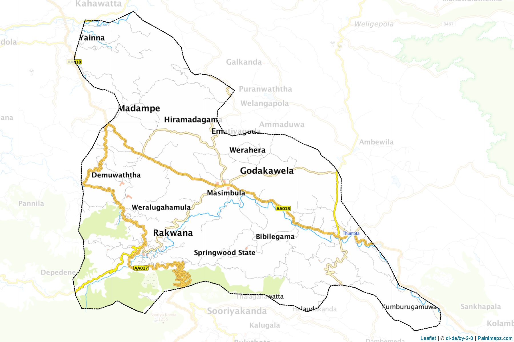 Muestras de recorte de mapas Godakawela (Ratnapura)-1