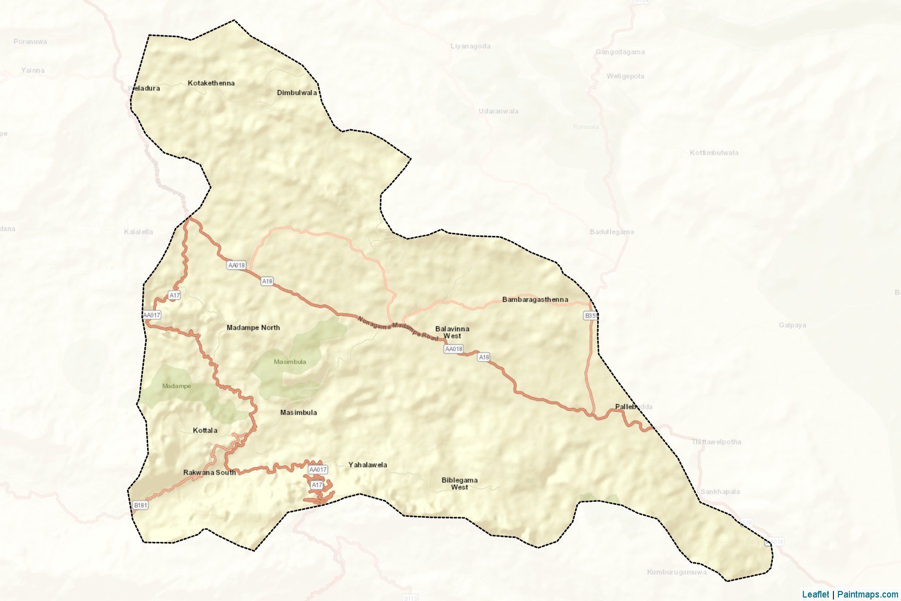 Muestras de recorte de mapas Godakawela (Ratnapura)-2