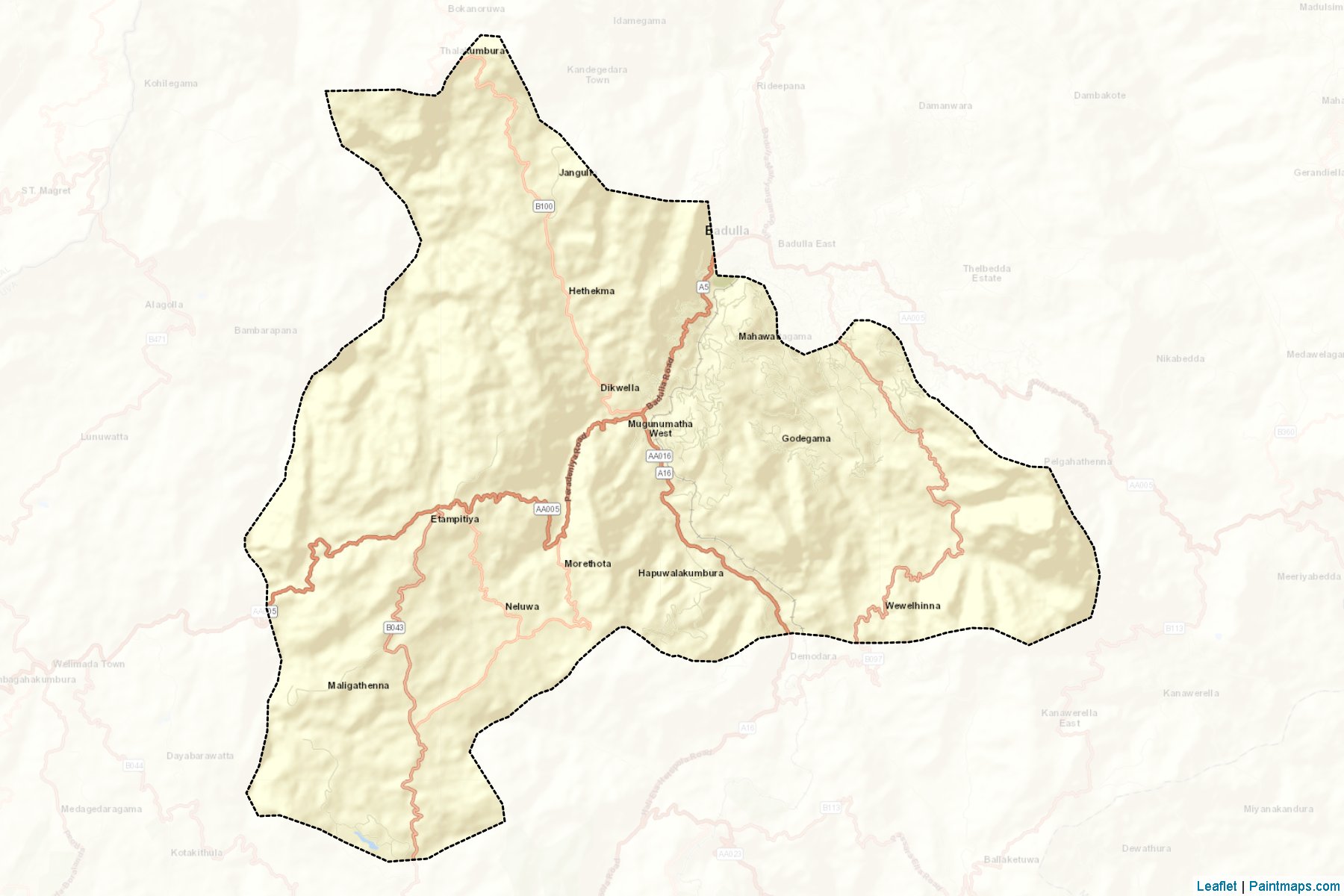 Muestras de recorte de mapas Hali-Ela (Badulla)-2