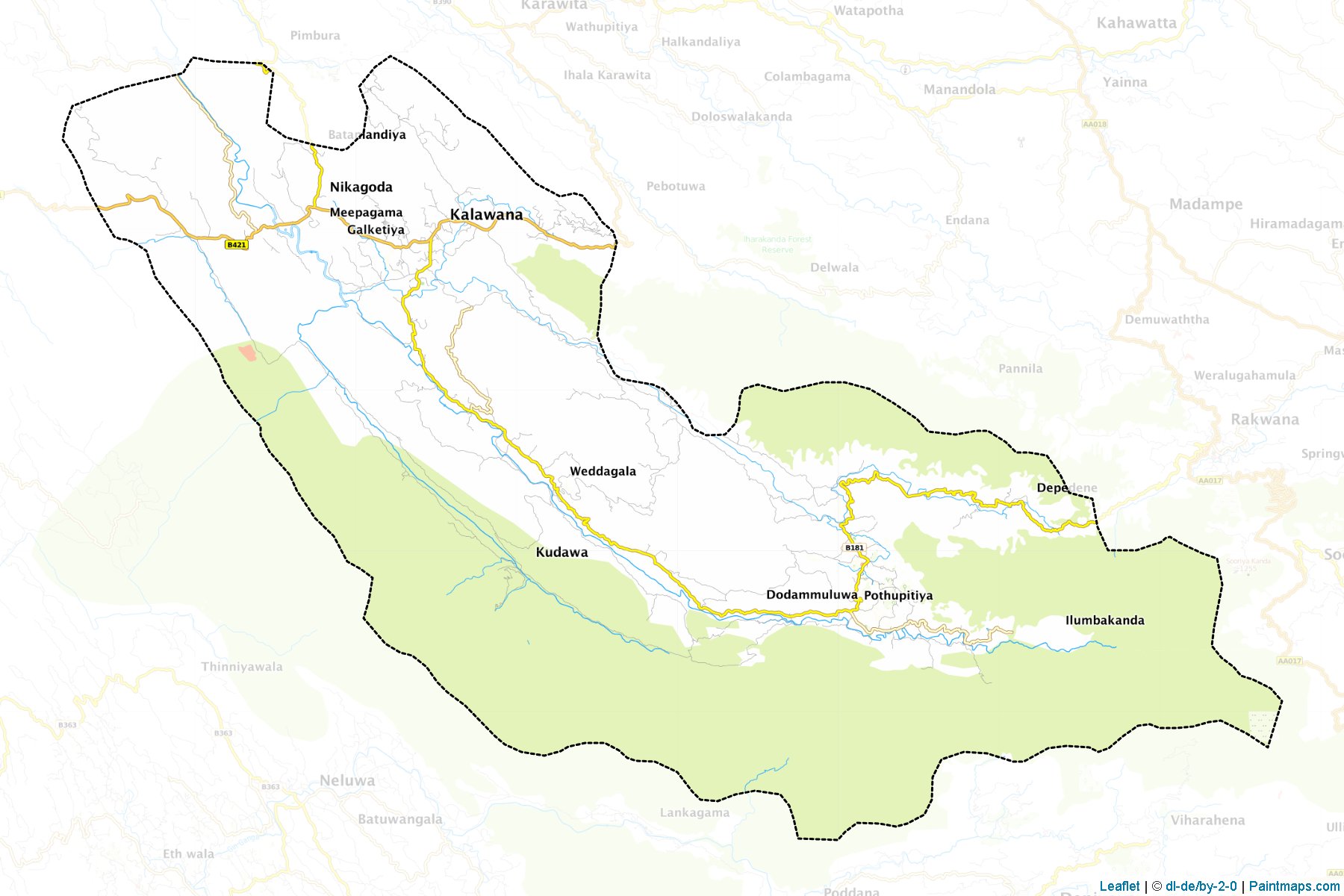 Muestras de recorte de mapas Kalawana (Ratnapura)-1