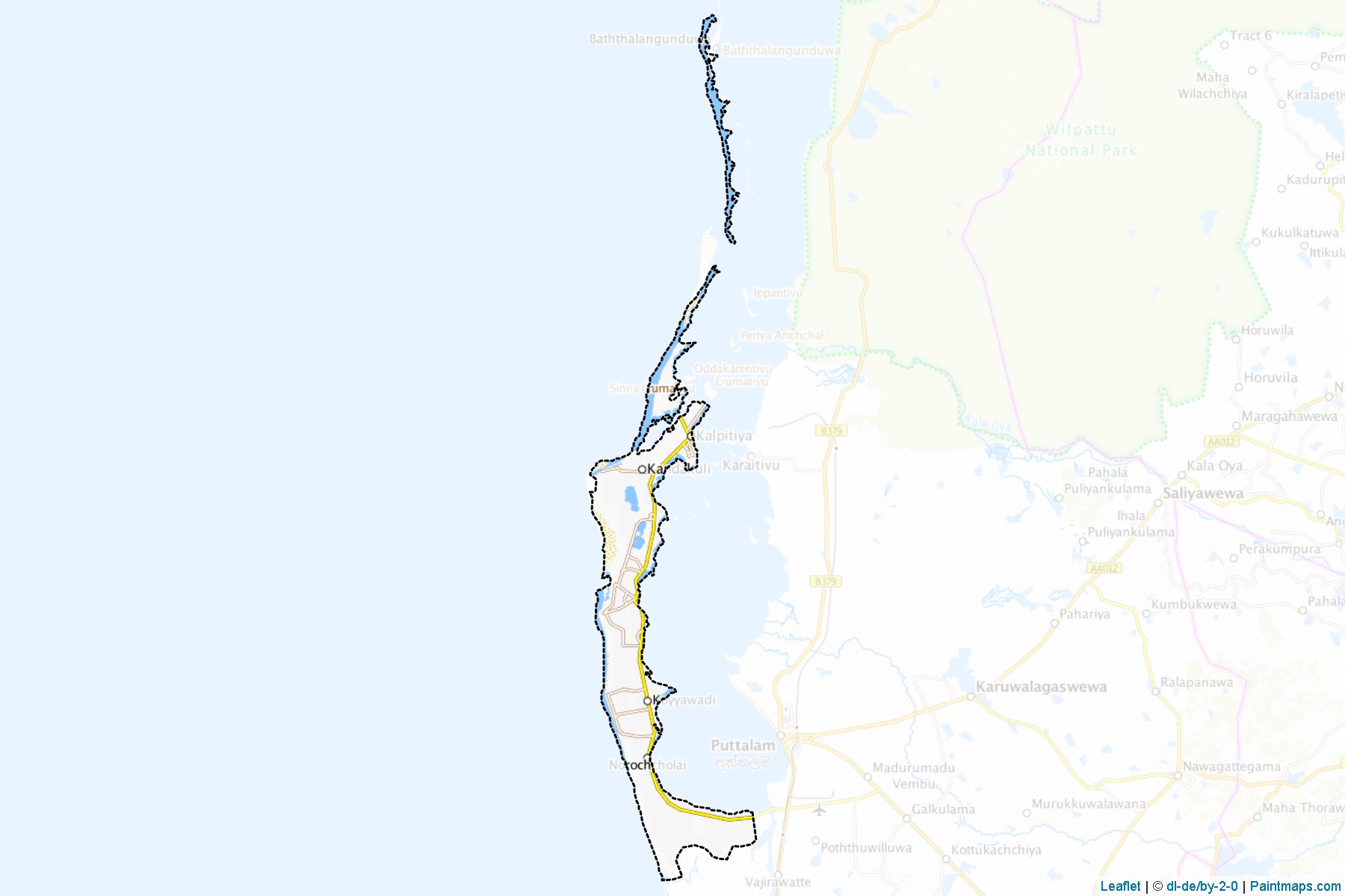 Muestras de recorte de mapas Kalpitiya (Puttalama)-1