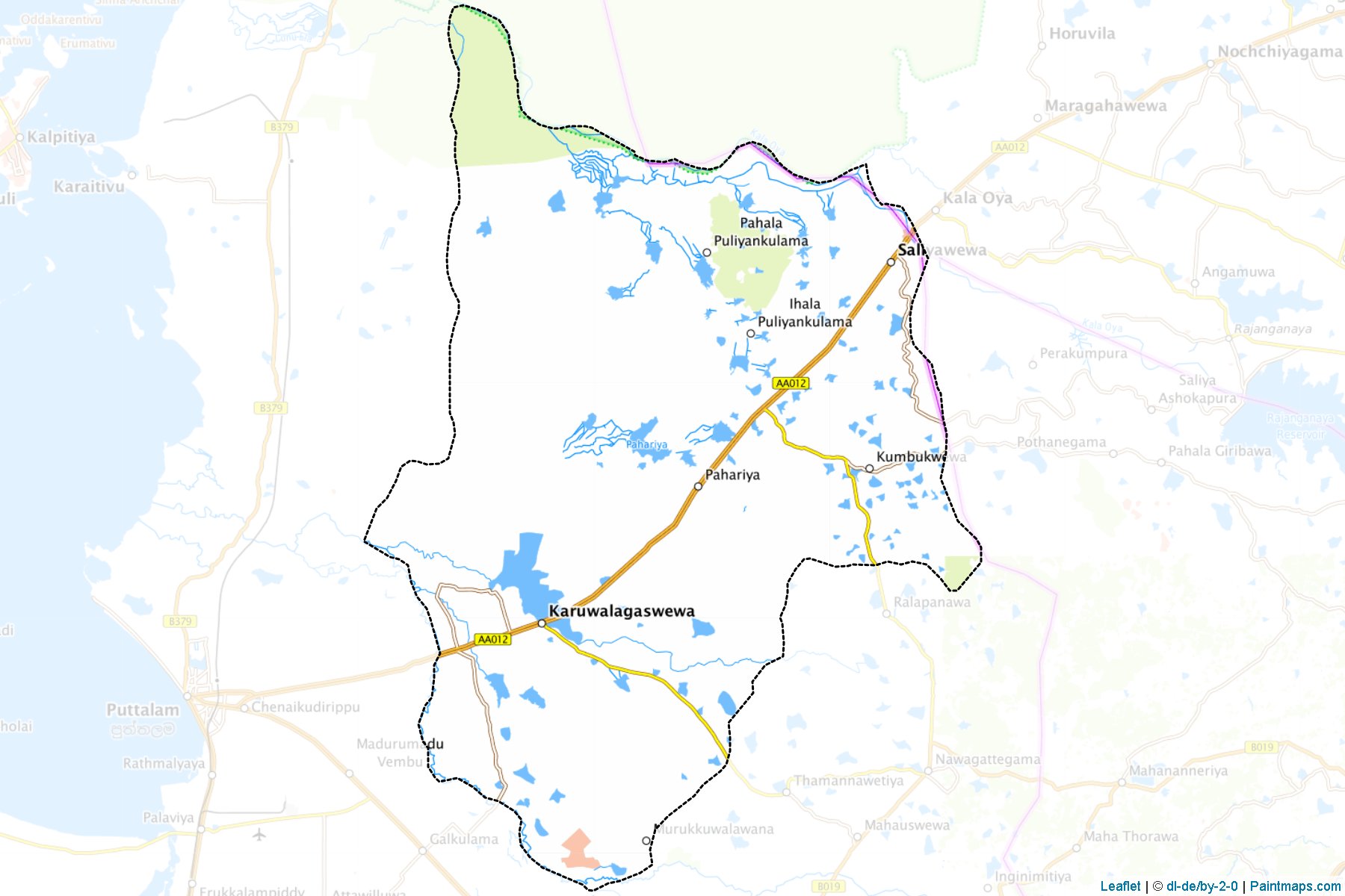 Muestras de recorte de mapas Karuwalagaswewa (Puttalama)-1