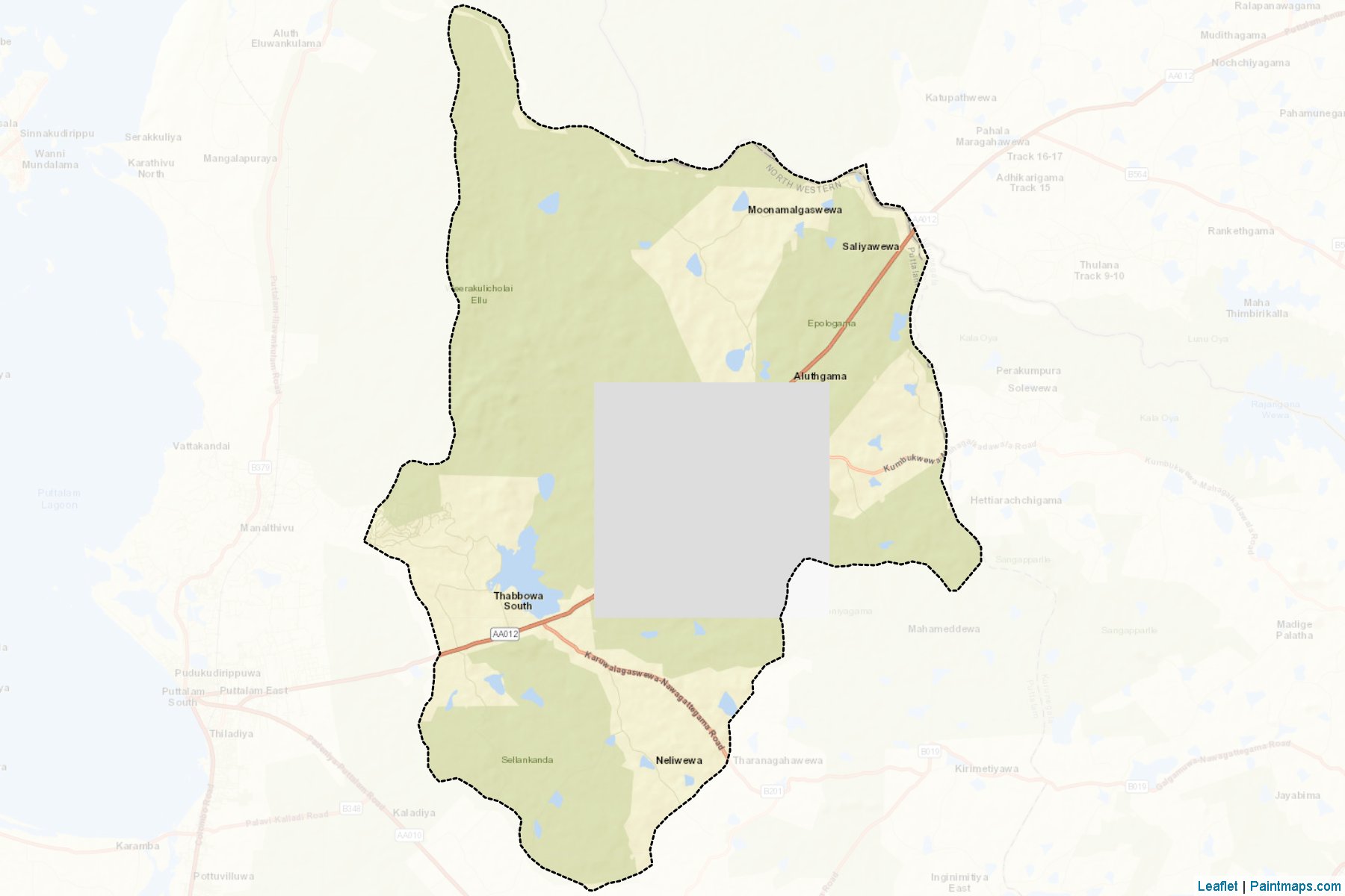 Muestras de recorte de mapas Karuwalagaswewa (Puttalama)-2