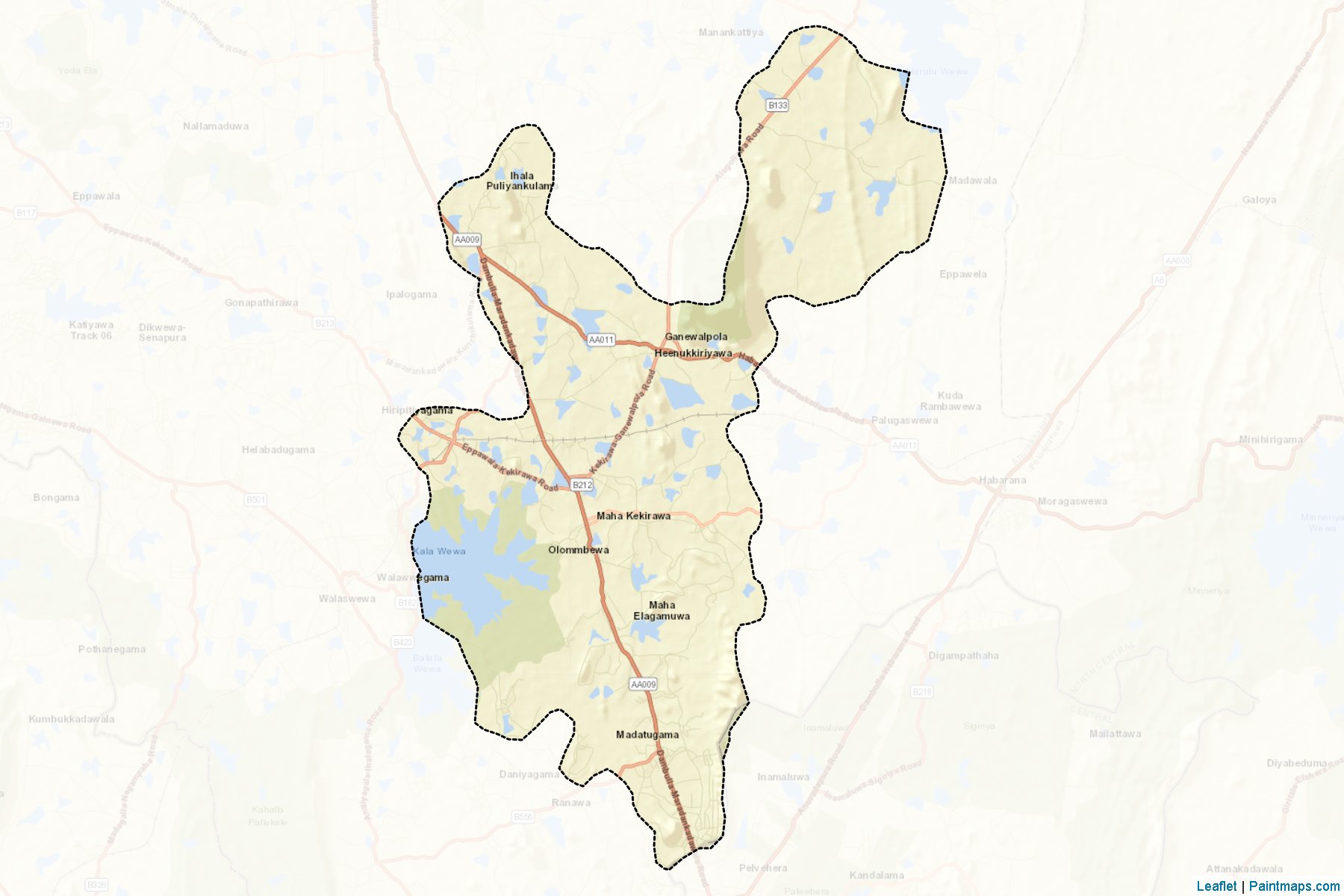 Muestras de recorte de mapas Kekirawa (Anurādhapura)-2