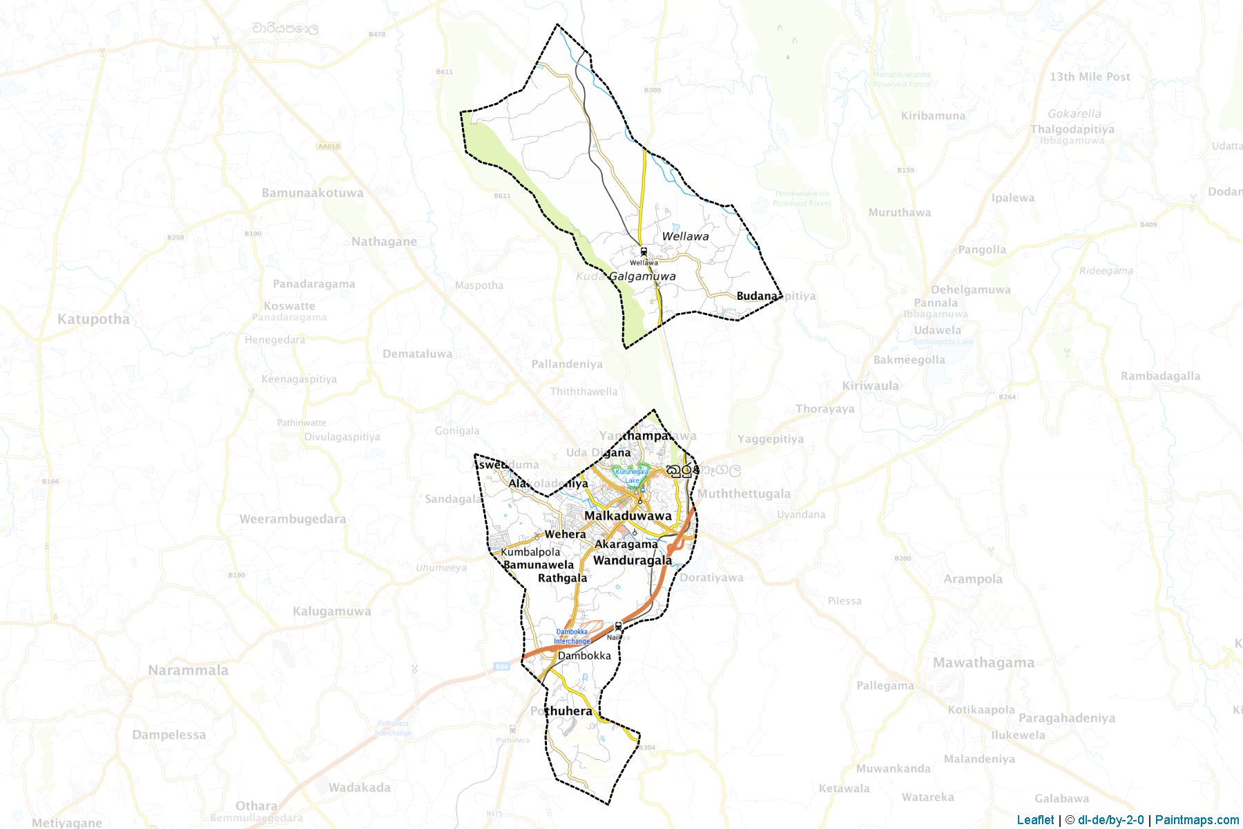 Kurunegala District (Kurunegala District) Haritası Örnekleri-1