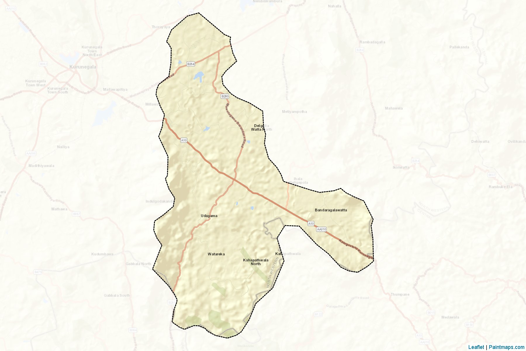 Muestras de recorte de mapas Mawathagama (Kuruṇægala)-2