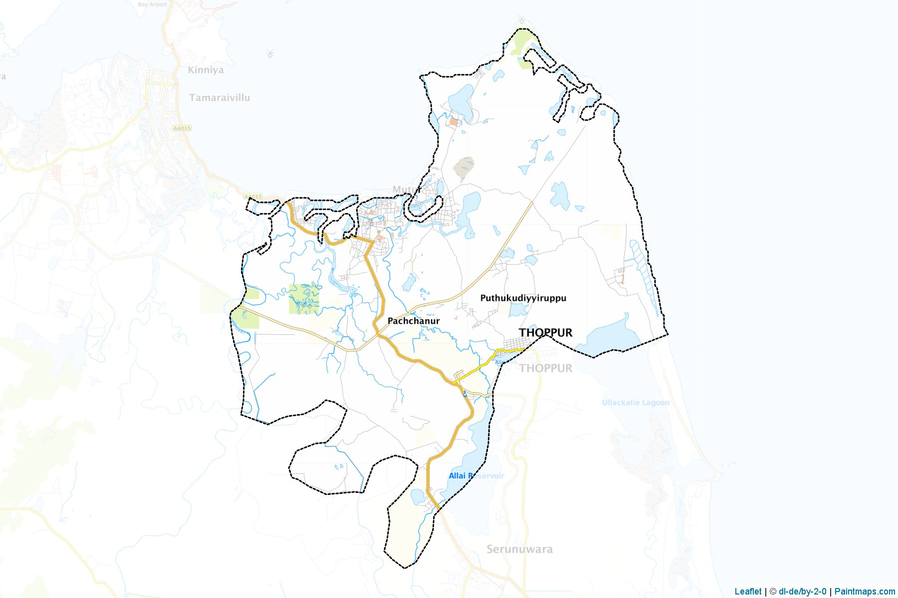 Muestras de recorte de mapas Muttur (Trikuṇāmalaya)-1