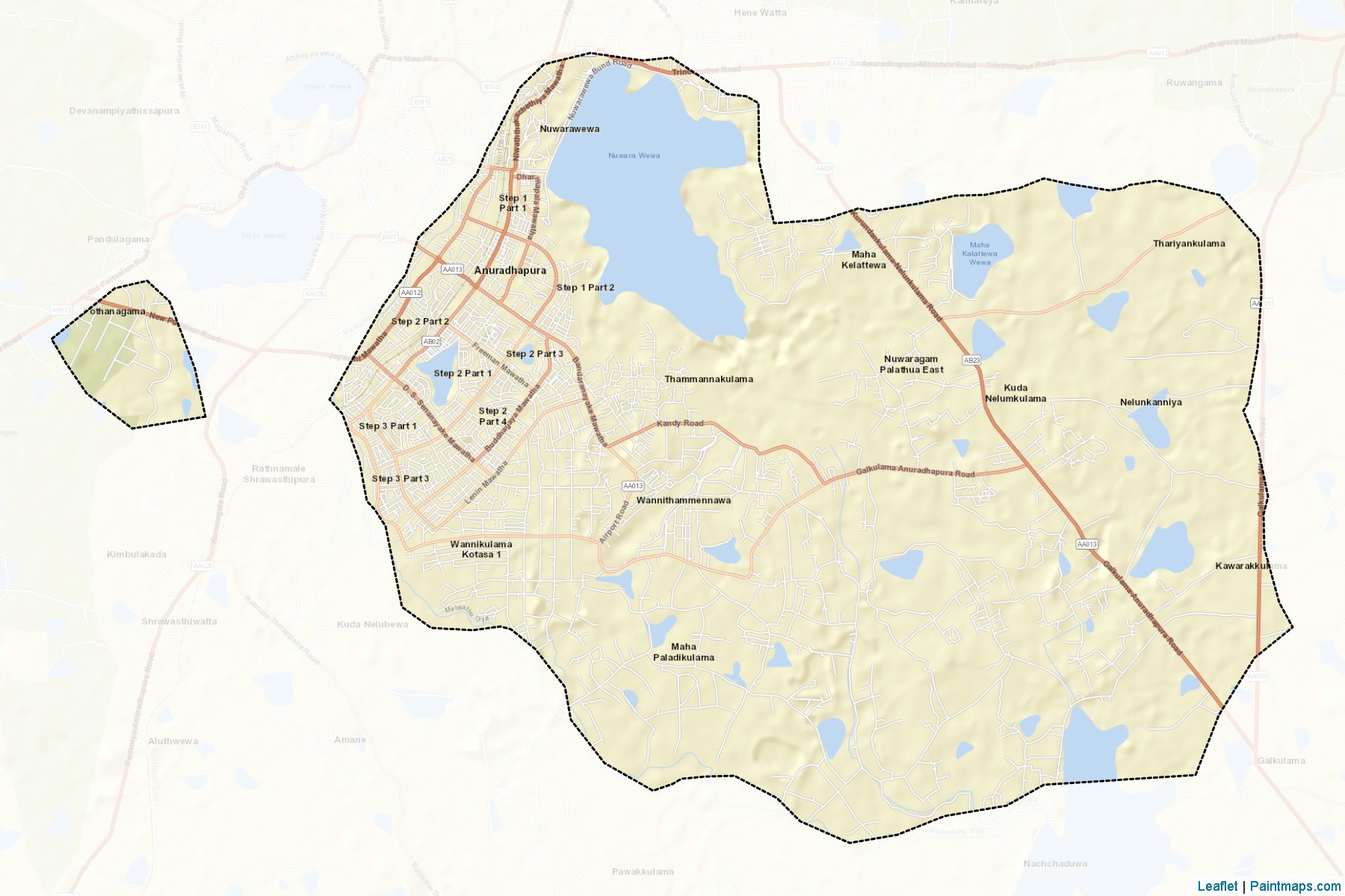 Muestras de recorte de mapas Nuwaragam Palatha East (Anurādhapura)-2