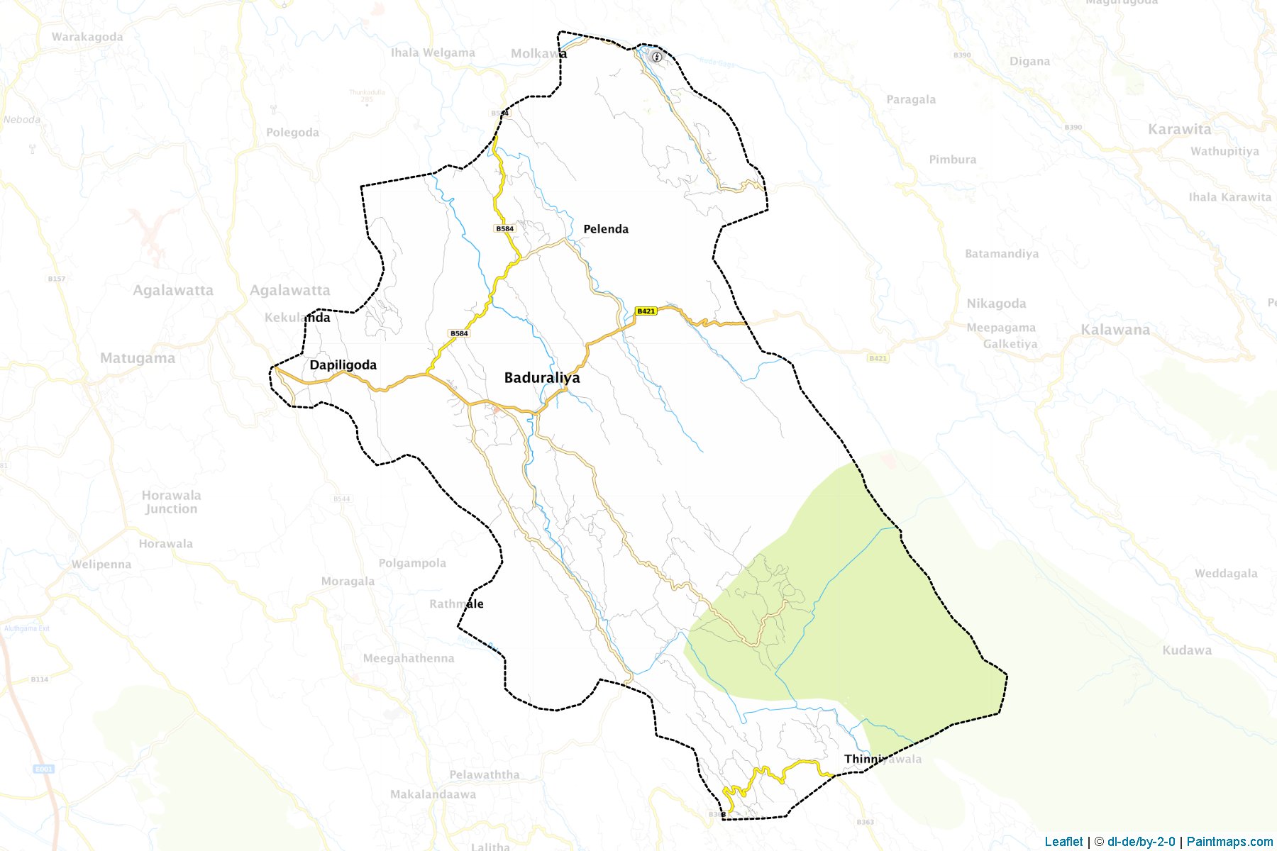 Muestras de recorte de mapas Palindanuwara (Kaḷutara)-1