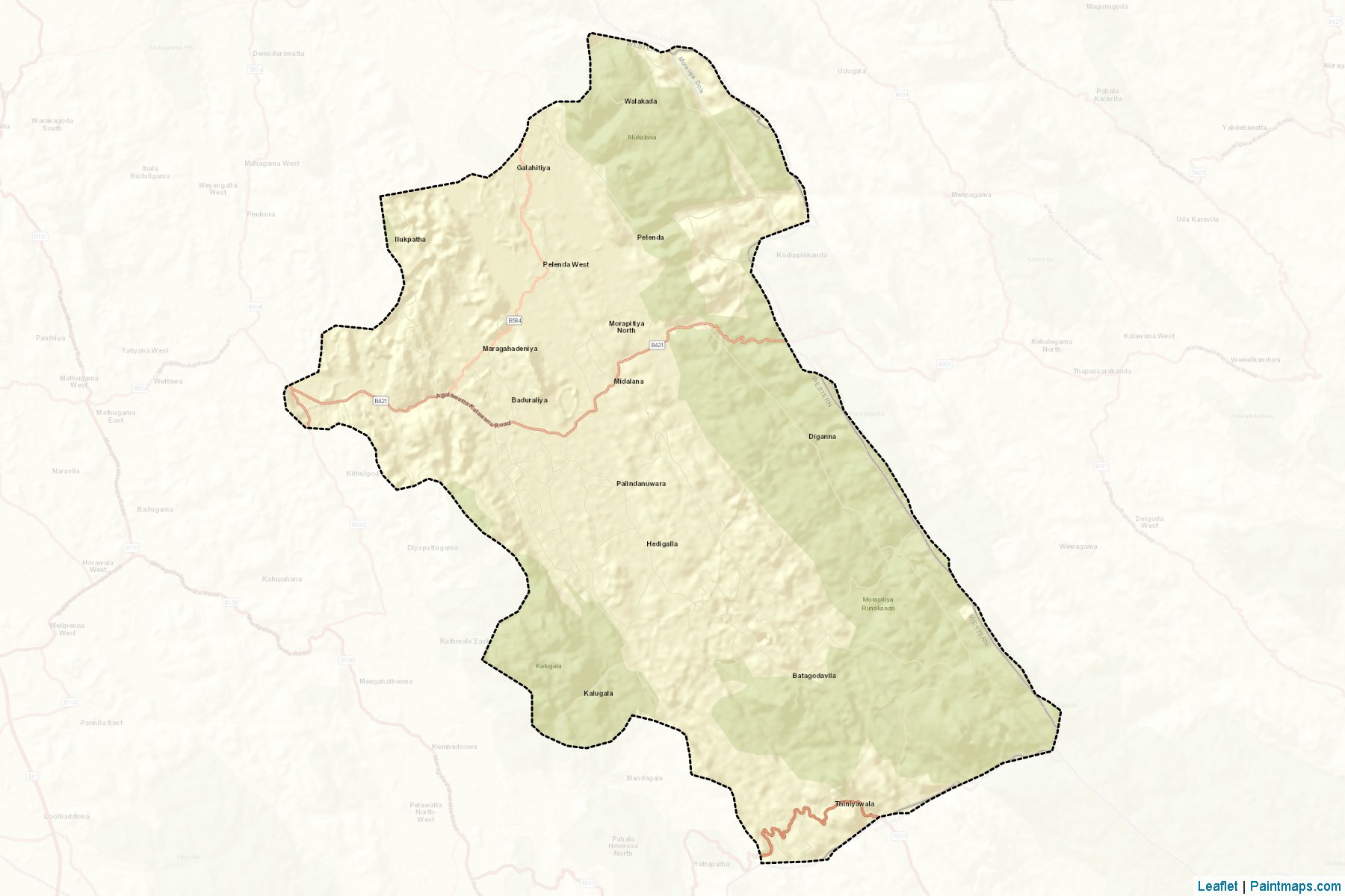 Muestras de recorte de mapas Palindanuwara (Kaḷutara)-2