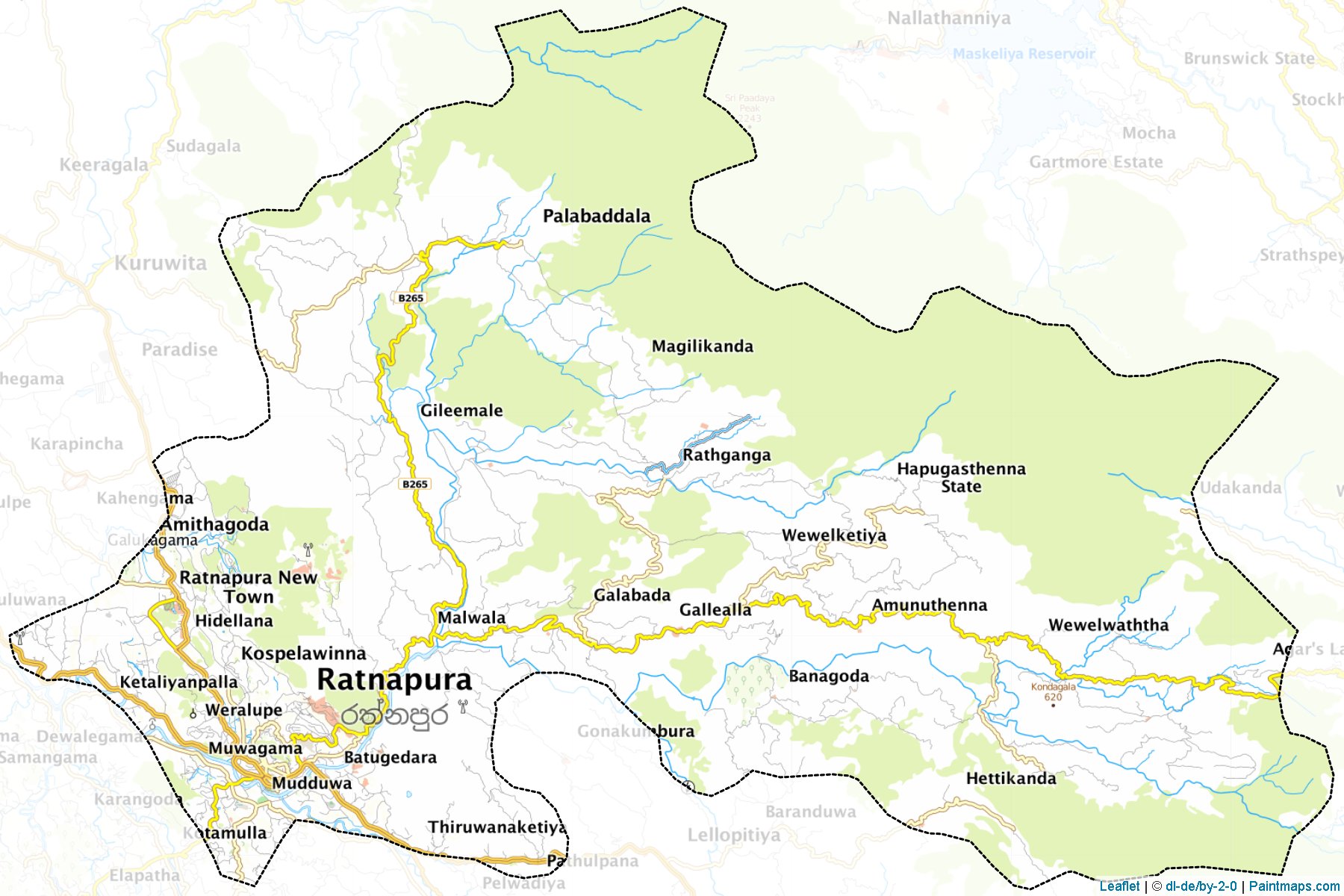 Muestras de recorte de mapas Ratnapura (Ratnapura)-1