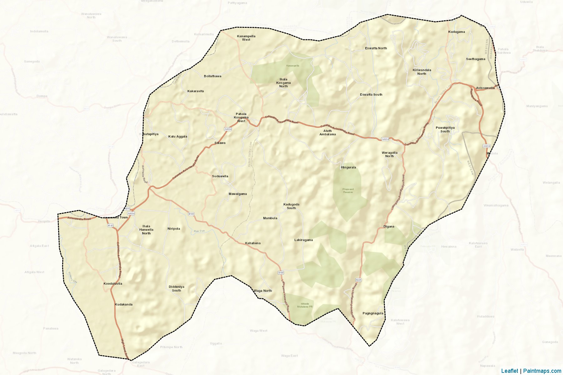 Muestras de recorte de mapas Seethawaka (Kŏḷamba)-2