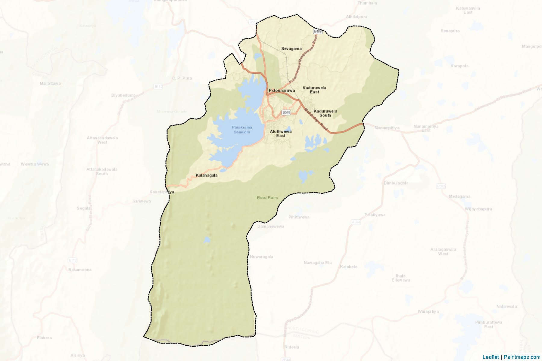 Muestras de recorte de mapas Thamankaduwa (Pŏḷŏnnaruva)-2