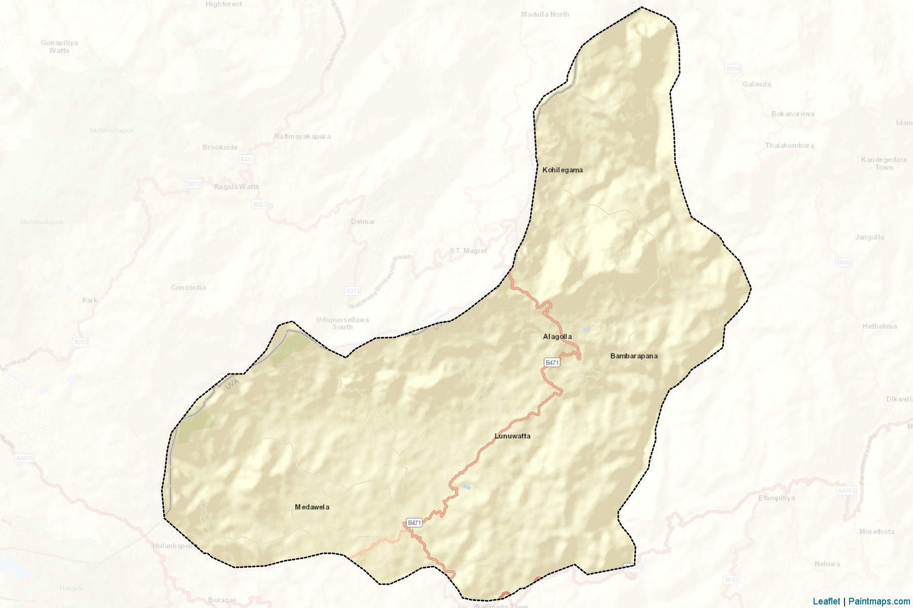 Muestras de recorte de mapas Uva Paranagama (Badulla)-2