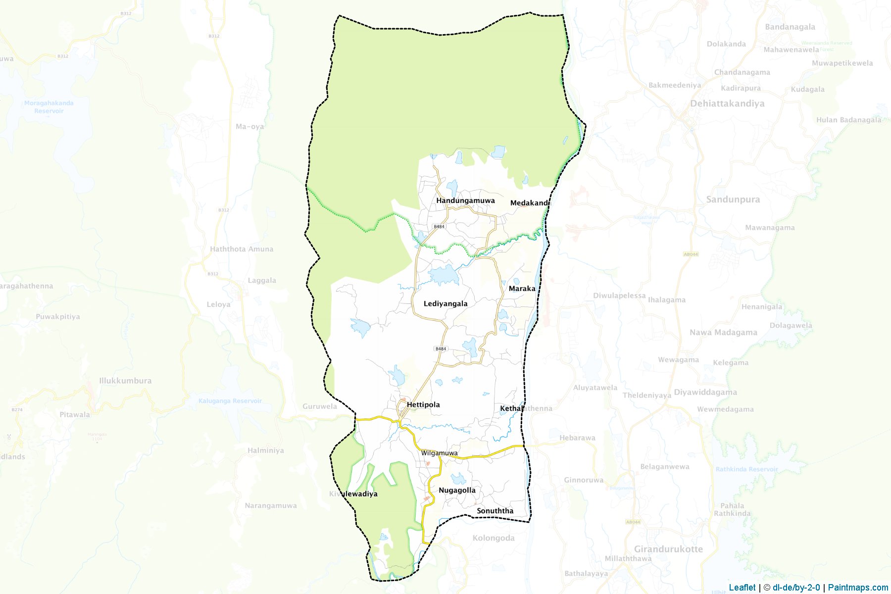 Muestras de recorte de mapas Wilgamuwa (Mātale)-1